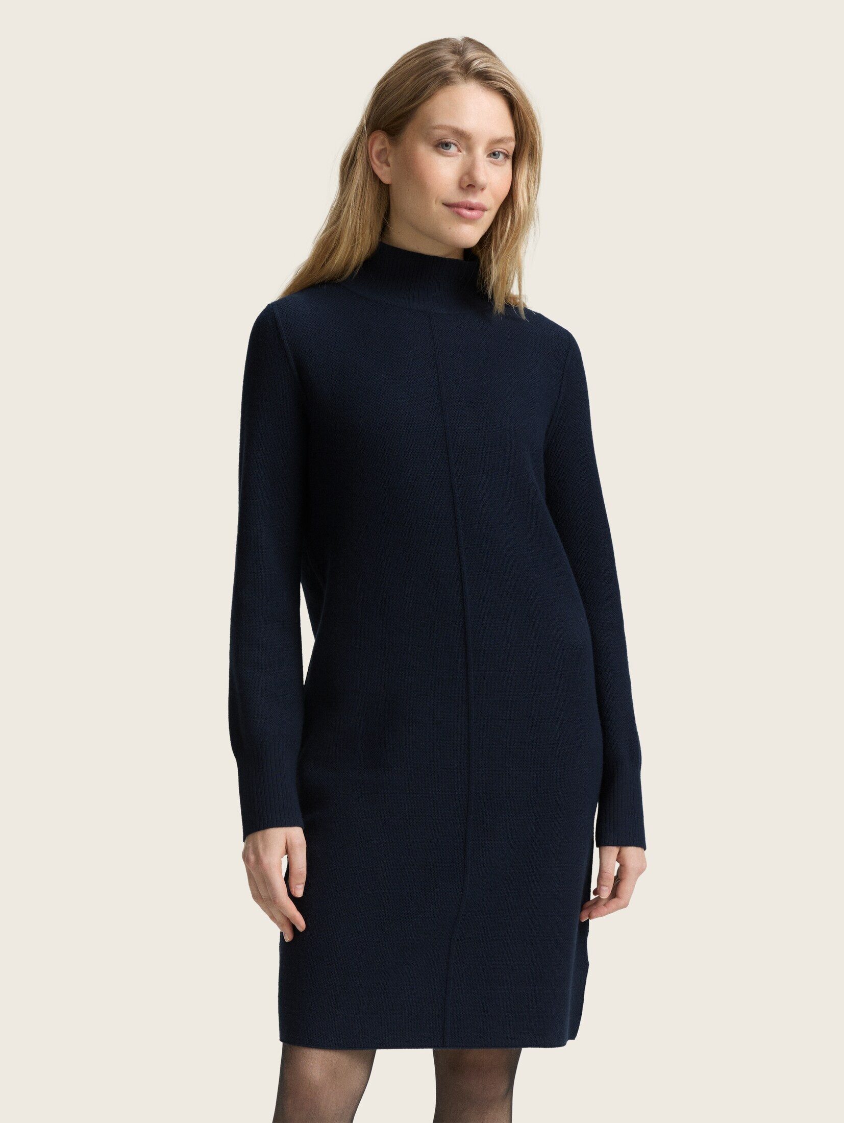 TOM TAILOR Sommerkleid Strickkleid mit Stehkragen günstig online kaufen