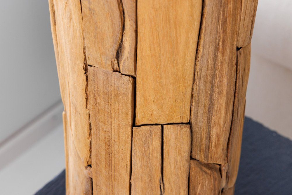 · Massivholz ohne grau Leinen · Wohnzimmer 60cm · riess-ambiente natur, / Maritim Handarbeit Leuchtmittel, · ROOTS Tischleuchte