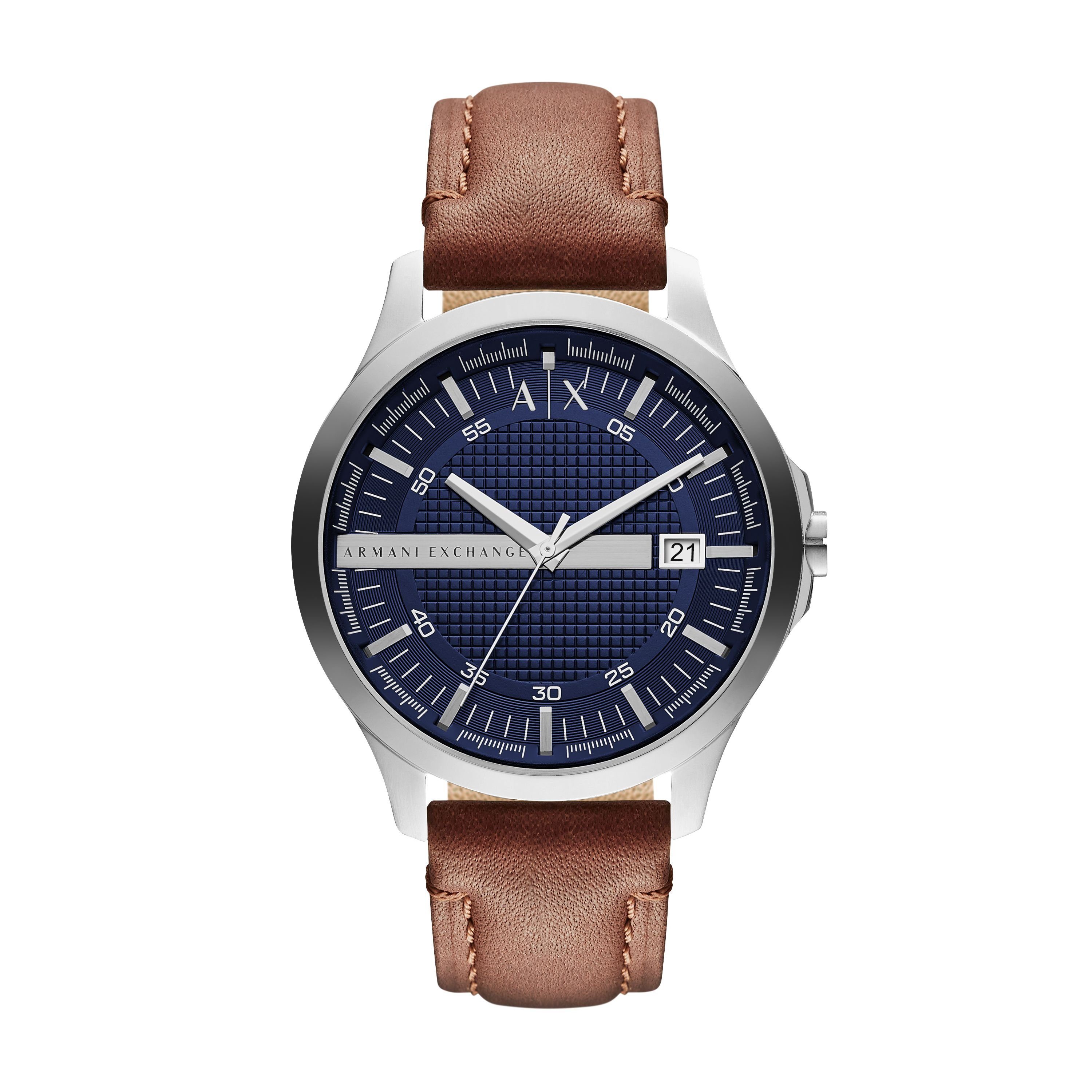 Quarzuhr The Brown Leather Edelstahl