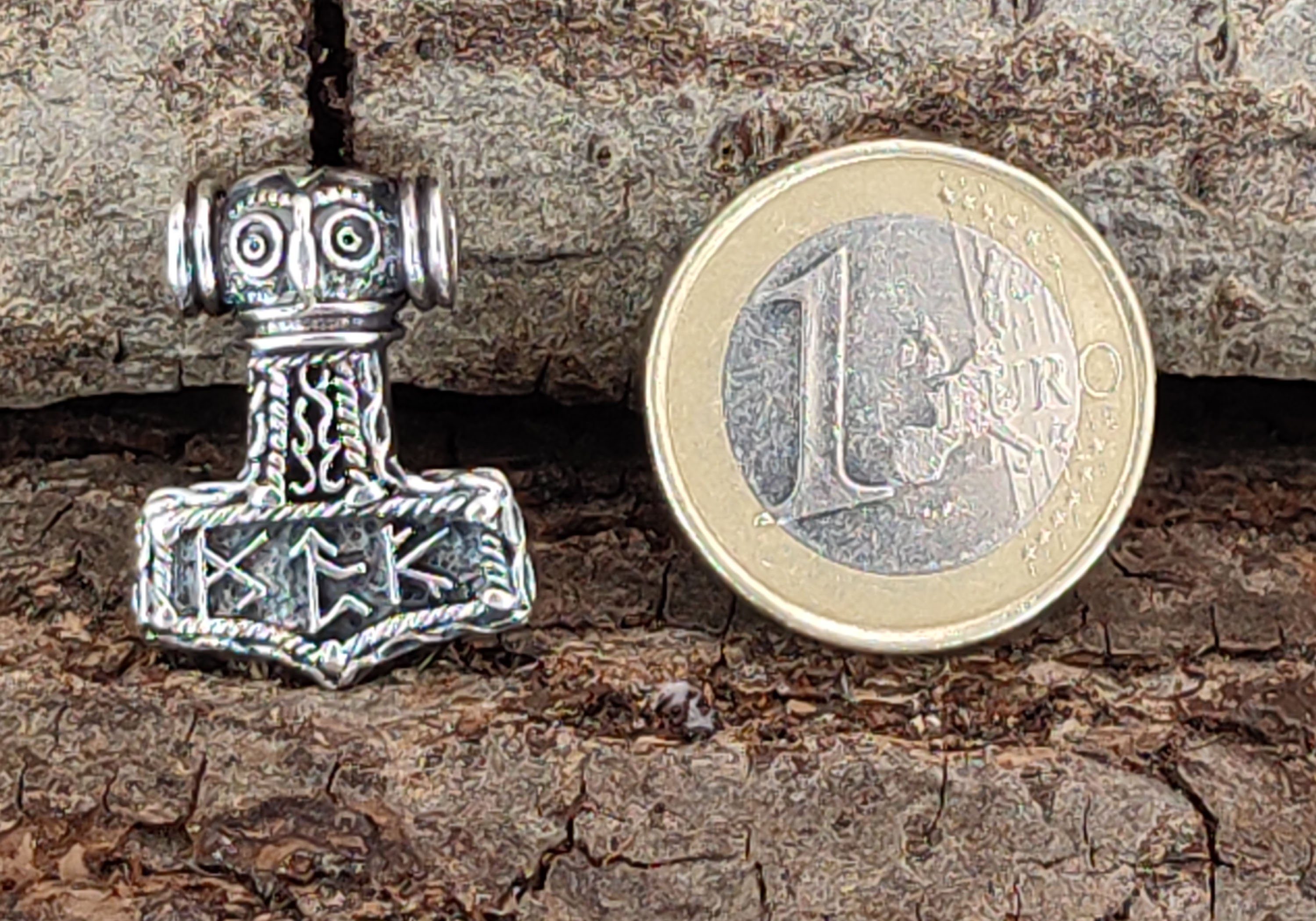 Silber Keltenknoten Kettenanhänger Kiss Runen Thorshammer of Mjölnir 925 Leather Anhänger Thorhammer
