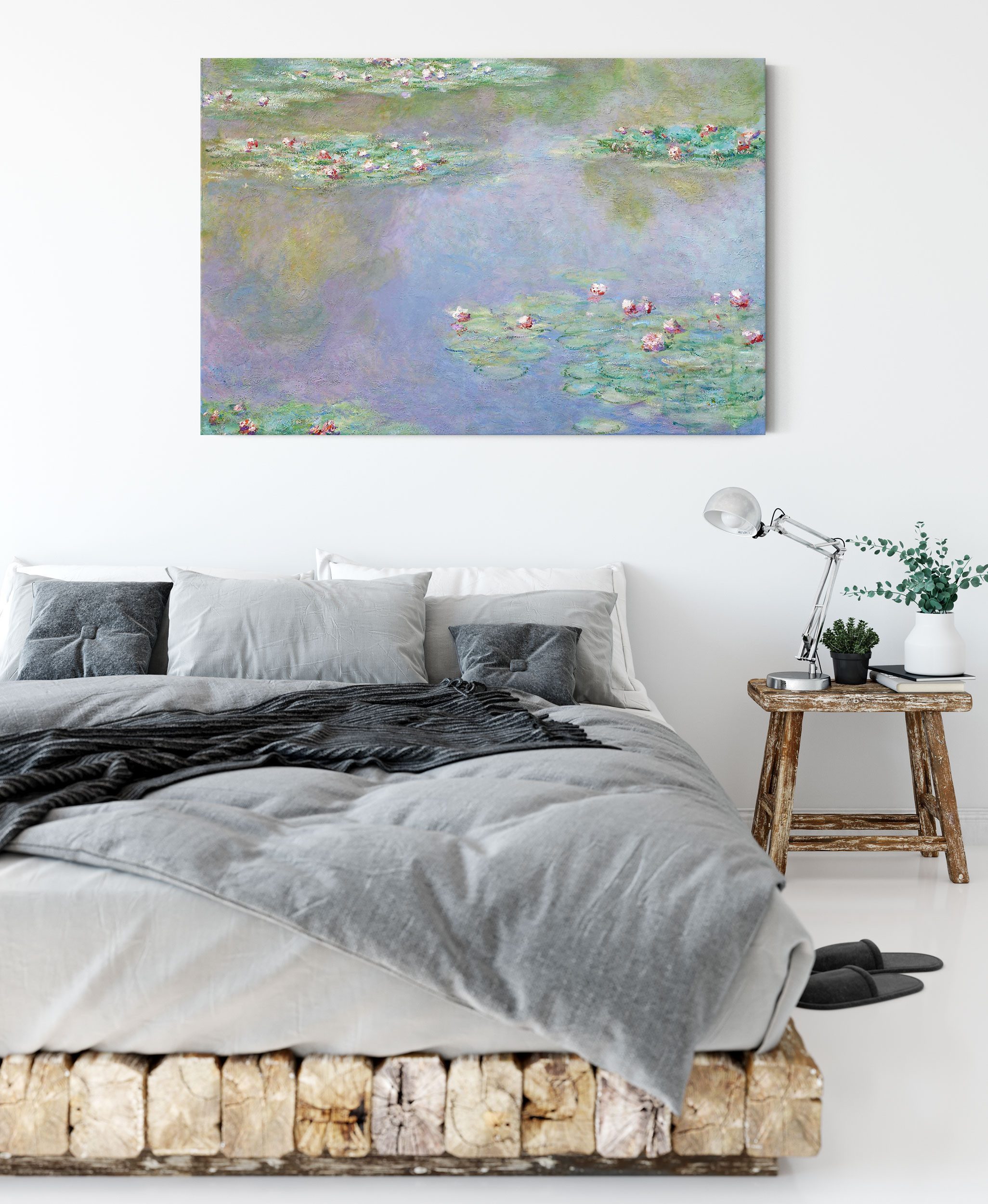 Pixxprint Leinwandbild Claude Monet - Seerosen V, Claude Monet - Seerosen V (1 St), Leinwandbild fertig bespannt, inkl. Zackenaufhänger – Bild 3 von 5