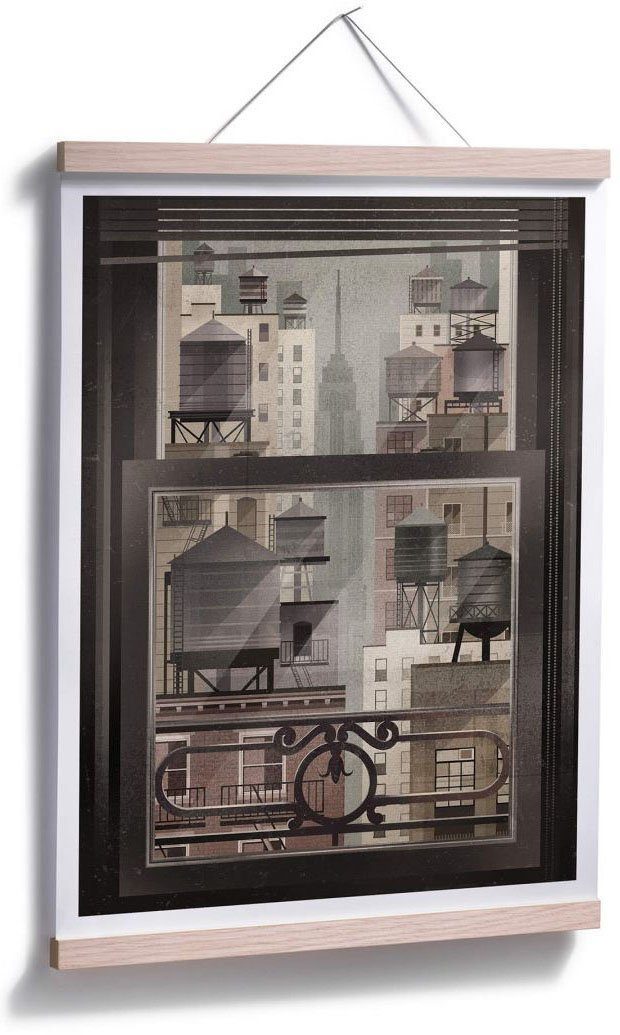 Wall-Art Poster NYC Watertowers, New Bild, Poster, Wandposter (1 St), York Wandbild