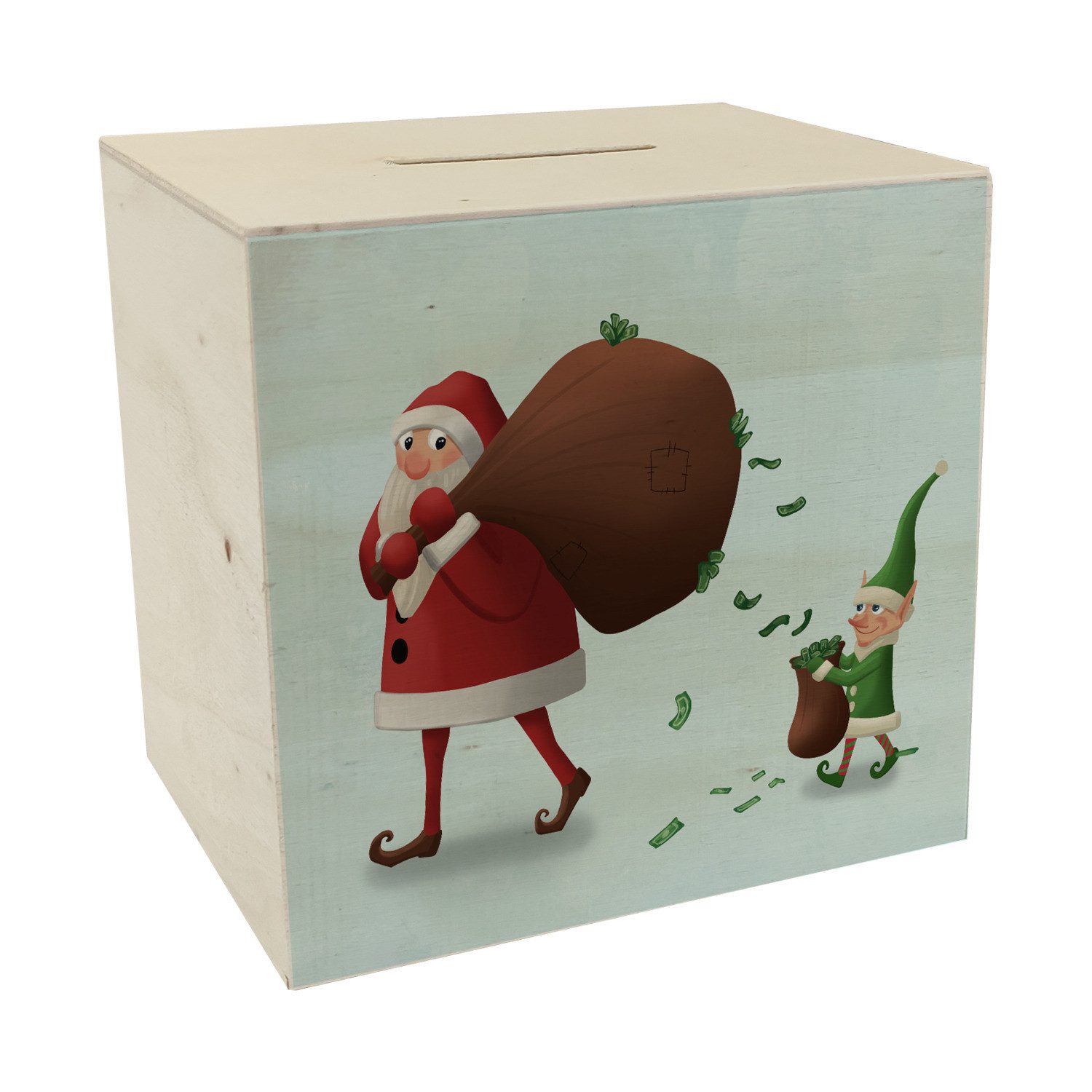 speecheese Spardose Weihnachtsmann mit einem Sack voll Geld und Weihnachtse günstig online kaufen