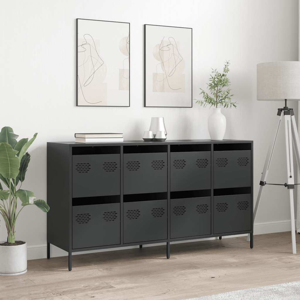 vidaXL Sideboard Sideboard Schwarz 135x39x73,5 cm Kaltgewalzter Stahl (1 St günstig online kaufen
