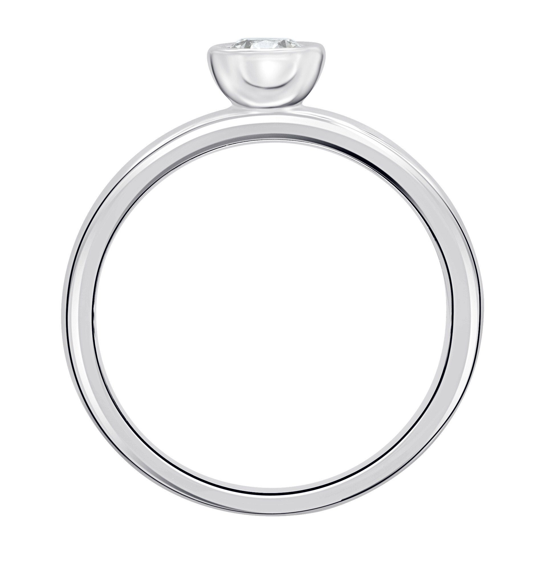 ONE ELEMENT Diamantring 0.1 ct Diamant Brillant Zarge Ring aus 750 Weißgold, Damen Gold Schmuck Zarge