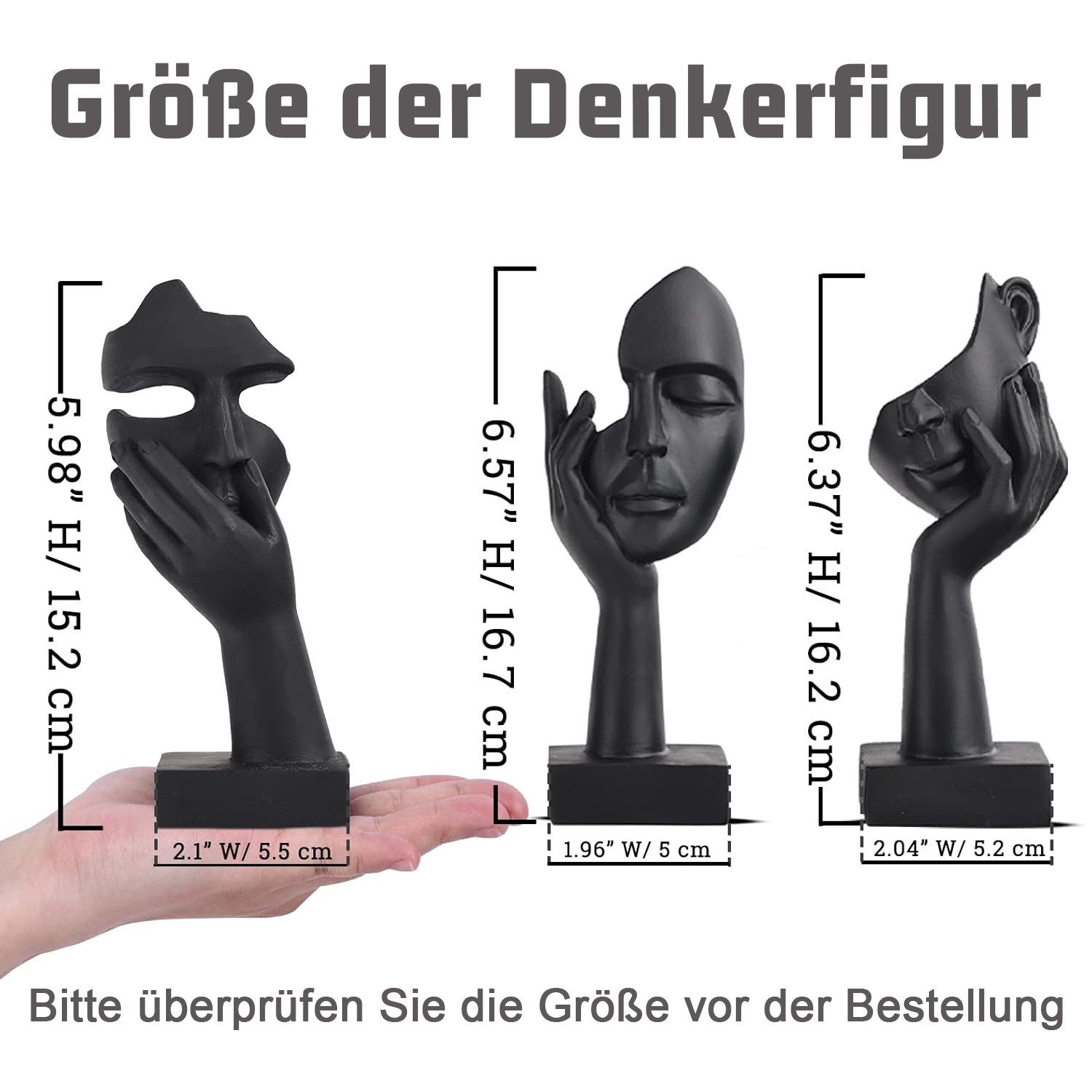 Refined Living Dekofigur 3-tlg Abstrakte Kunstfiguren Skulptur Kreative Fra günstig online kaufen