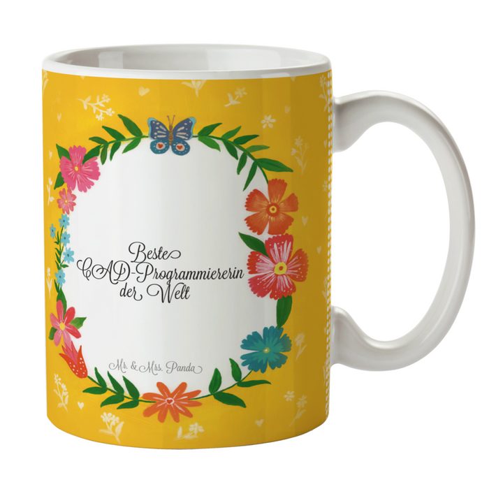 Mr. & Mrs. Panda Tasse CAD-Programmiererin - Geschenk Büro Ausbildung Tee Bachelor Kaff Keramik