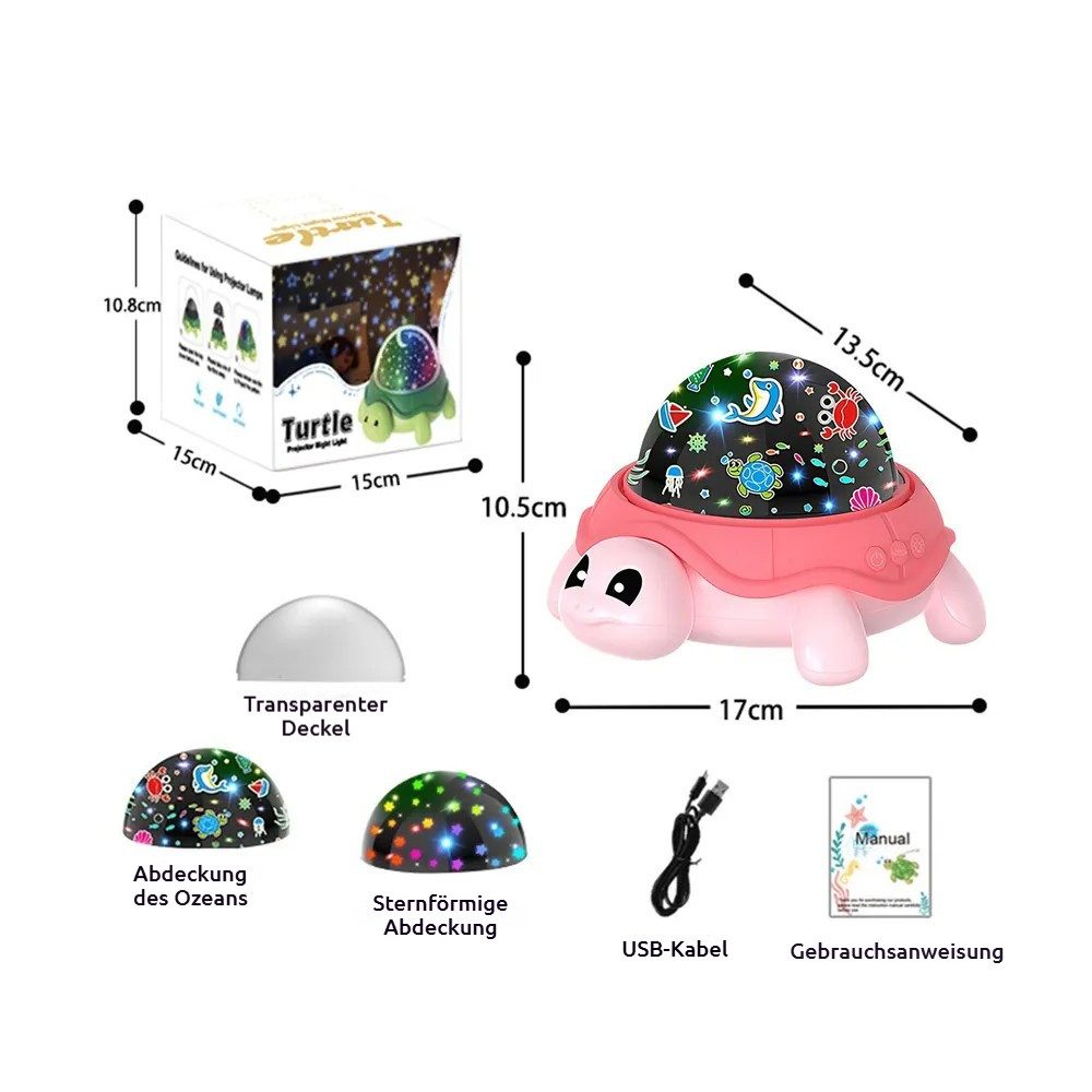 VIVIHEYDAY LED Nachtlicht Kinder Sternenhimmel Projektor, Schildkröten Design Mit 5 Farben, Schlafumgebung Kinderzimmer Party Wohnheim Weihnachten