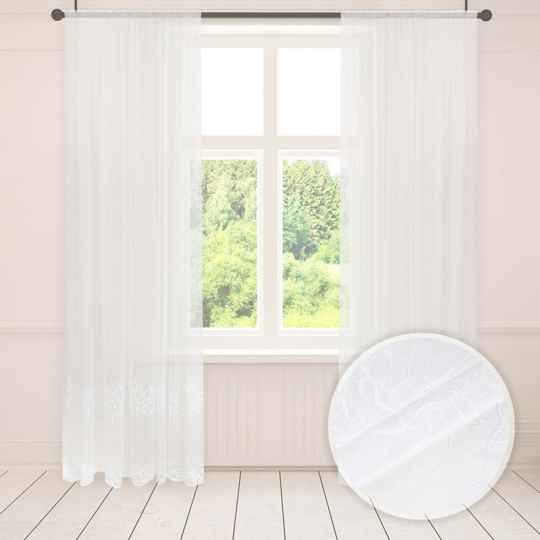 Asphald Gardine Gardinen auf Maß Stickereilangstore günstig online kaufen