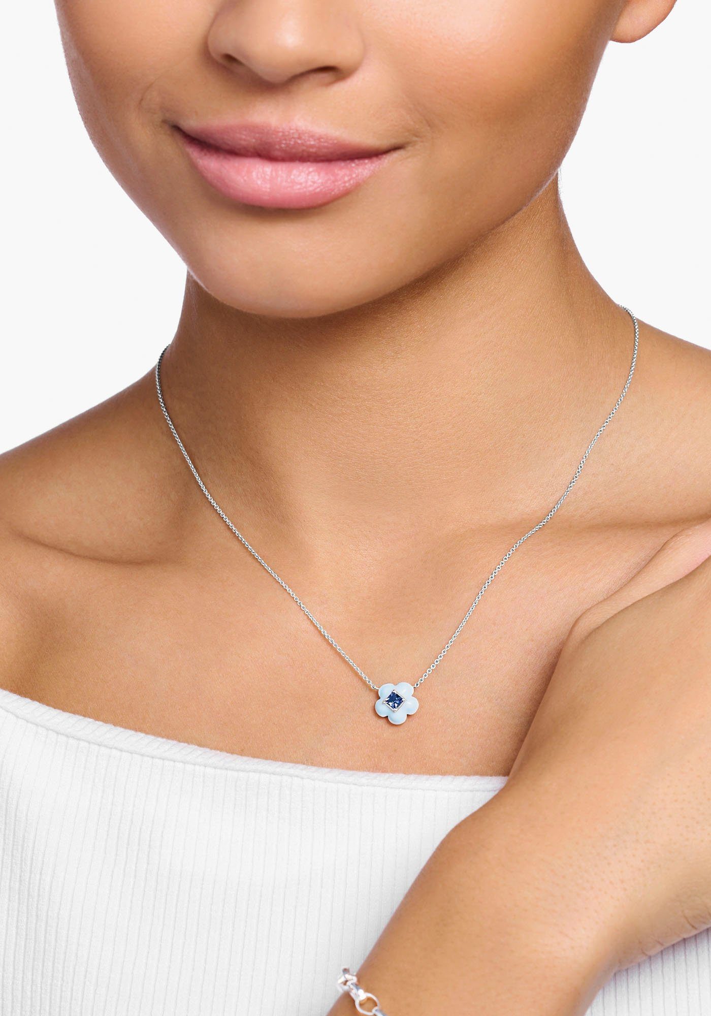 THOMAS SABO Kette mit Anhänger Blume mi... THOMAS SABO Kette mit Anhänger Blume mi...