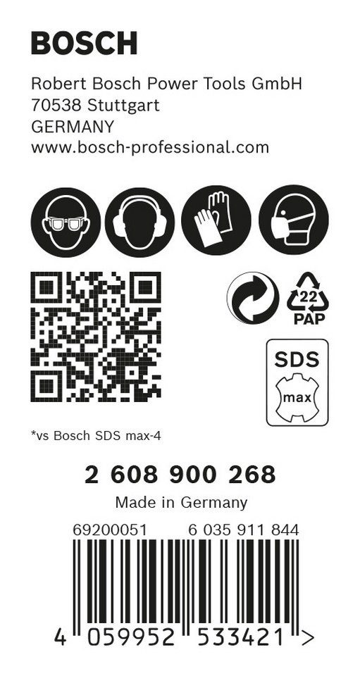 BOSCH Universalbohrer Expert SDS max-8X, 24 520 400 x x 5er-Pack mm - - Stück), (5 Hammerbohrer