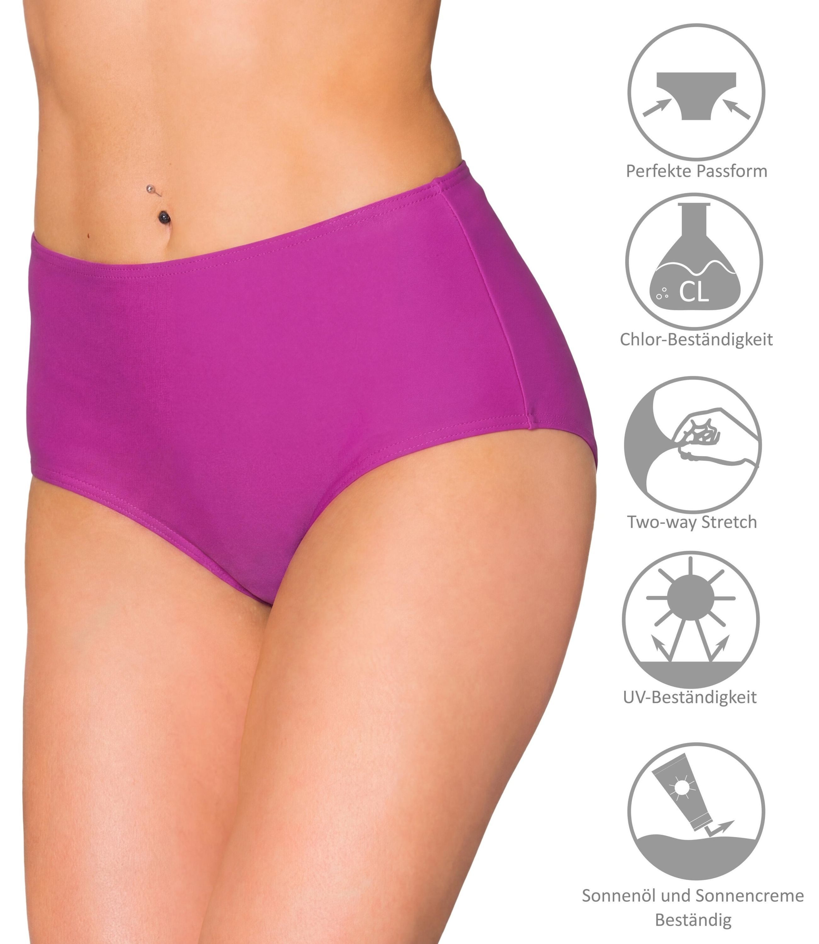 Aquarti Bikini-Hose Aquarti Damen Bikinihose Bikini-Slip mit Hohem Bund – Bild 5 von 5