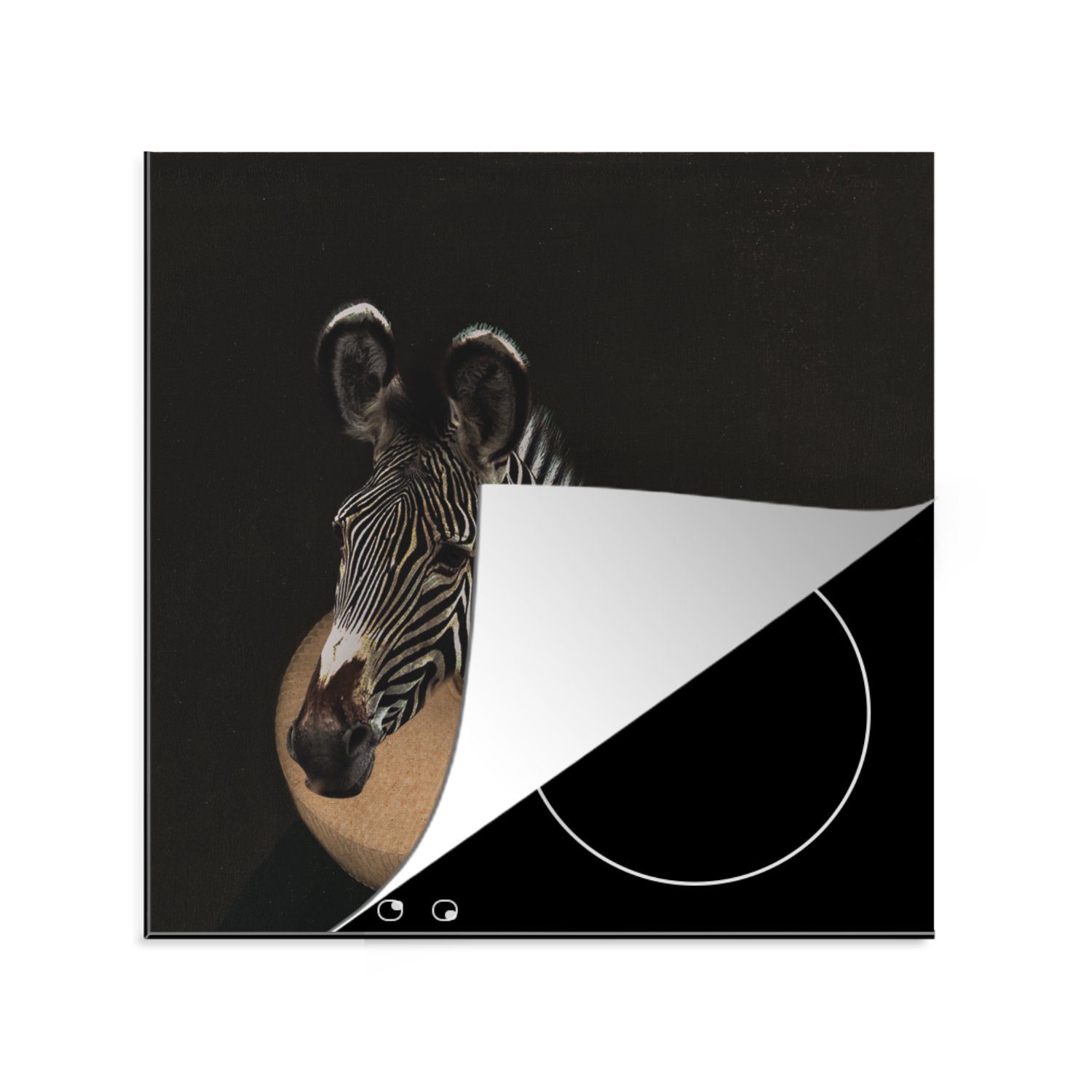 MuchoWow Herdblende-/Abdeckplatte Zebra - Kunst - Kleidung, Vinyl, (1 tlg), 78x78 cm, Ceranfeldabdeckung, Arbeitsplatte für küche