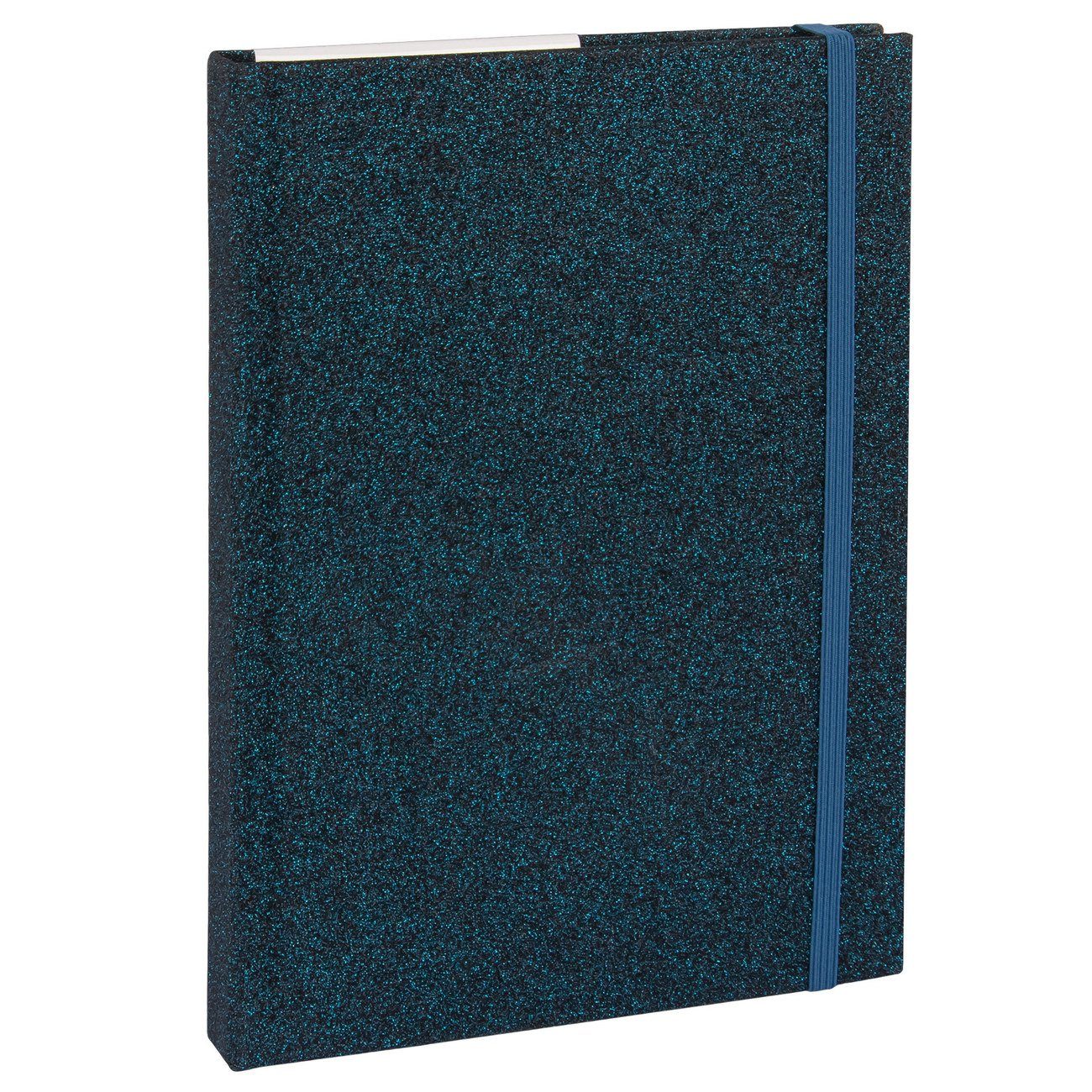 Idena Notizbuch Notizbuch - 192 Seiten kariert - Glitter Notebook - nachtblau 