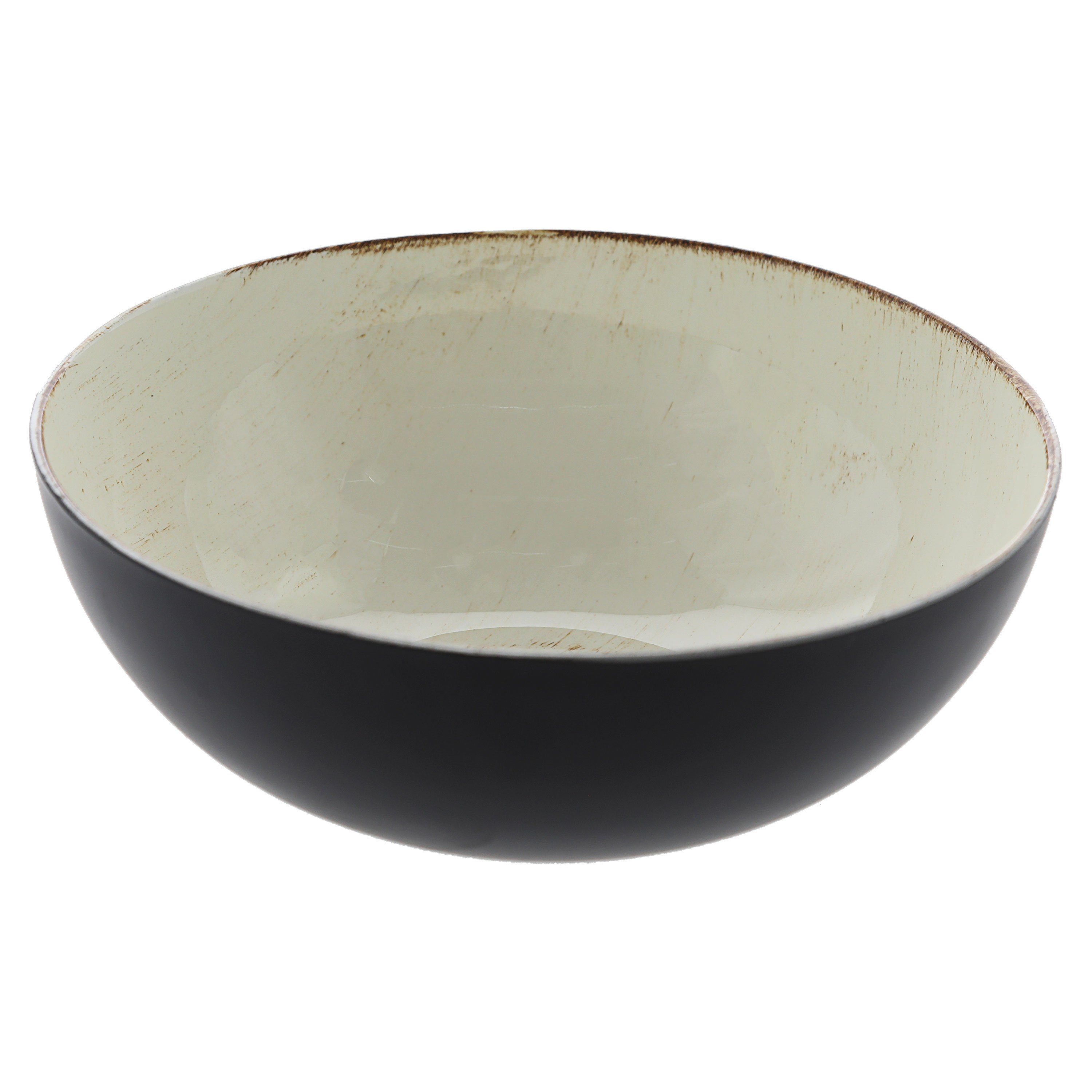 CEPEWA Dekoschale Dekoschale rund cream schwarz Antikoptik Ø20cm – Bild 4 von 5