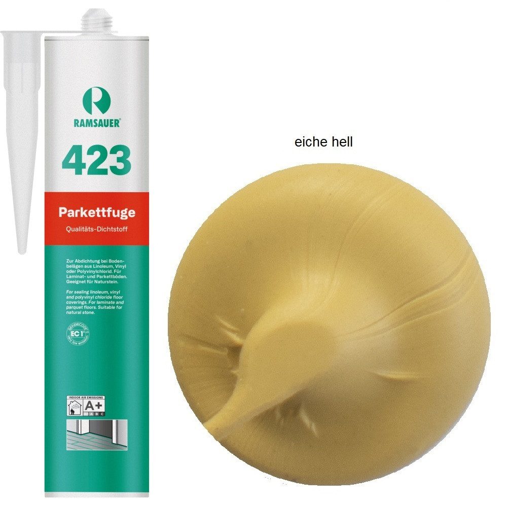 Ramsauer Dichtstoff Ramsauer 423 Parkettfuge 1K Hybrid Dichtstoff 310ml Kartusche, Exzellente Optik durch die matte Oberflächenstruktur