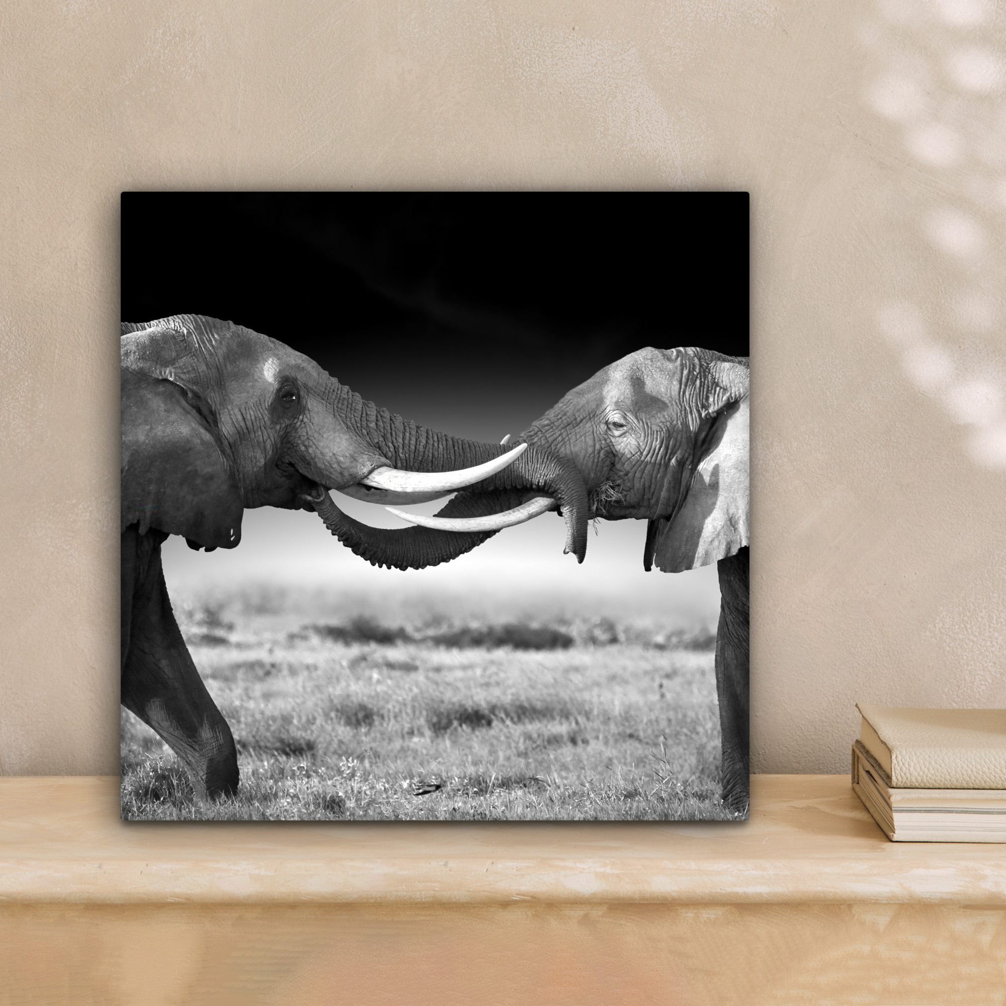 OneMillionCanvasses® Leinwandbild Elefant - Tiere - Schwarz und weiß - Port günstig online kaufen