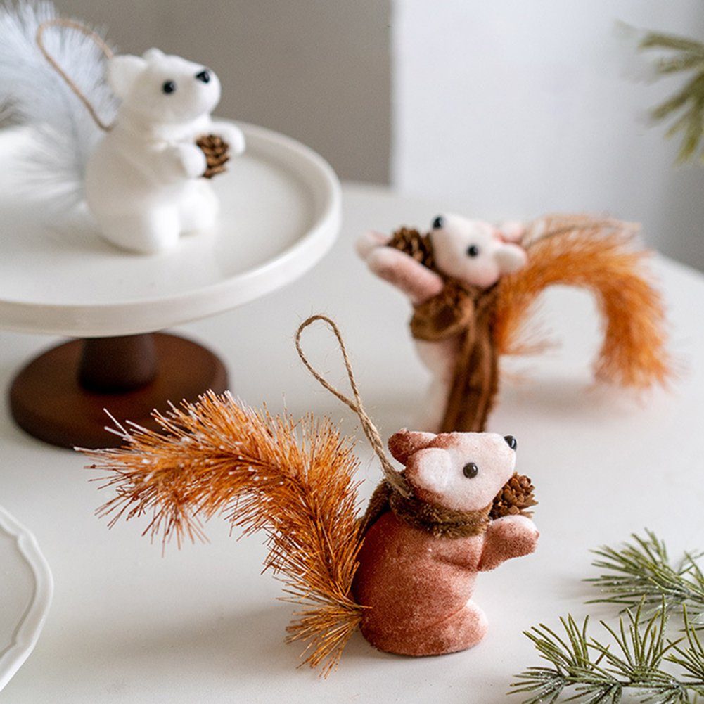 Eichhörnchen-Spielzeug-Anhänger 2 braun Christbaumschmuck Blusmart 2a Stück Niedliche Für Den