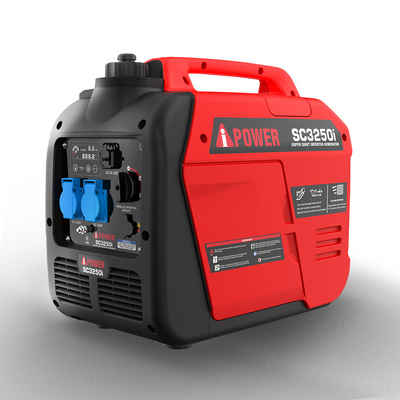 A-iPower Stromerzeuger SC3250i, 3,20 in kW, (Benzin Stromgenerator Generator Notstromaggregat 4-Takt Motor Stromerzeuger Leise 65 dB Generator), mit 230V Steckdosen und USB