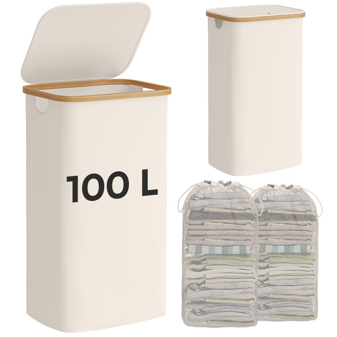 Bellamio Wäschekorb Tolt mit Deckel (Beige, günstig online kaufen