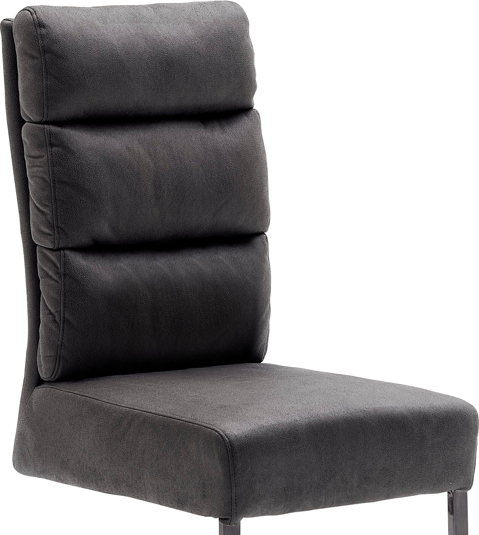 MCA furniture | Kg 120 Freischwinger (Set, lackiert Stuhl Schwarz bis | matt St), Rochester Grau belastbar 2 Grau