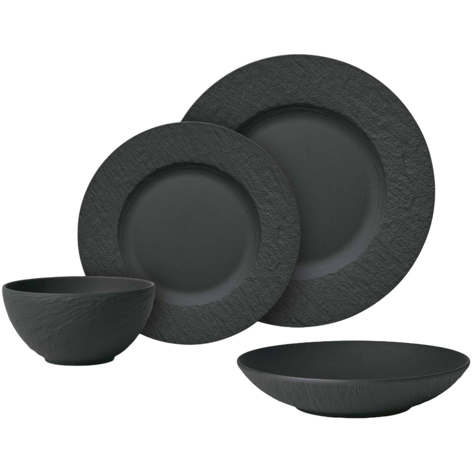 Villeroy & Boch Tafelservice Manufacture Rock Tafelservice (16-tlg), 4 Personen, Porzellan