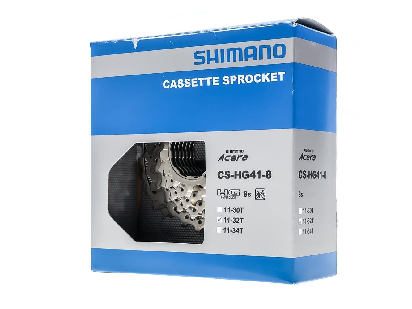 Shimano Zahnkranz Kassette 8 SHIMANO Zähne Fahrrad 11-32 CS-HG41-8 Hyperglide fach