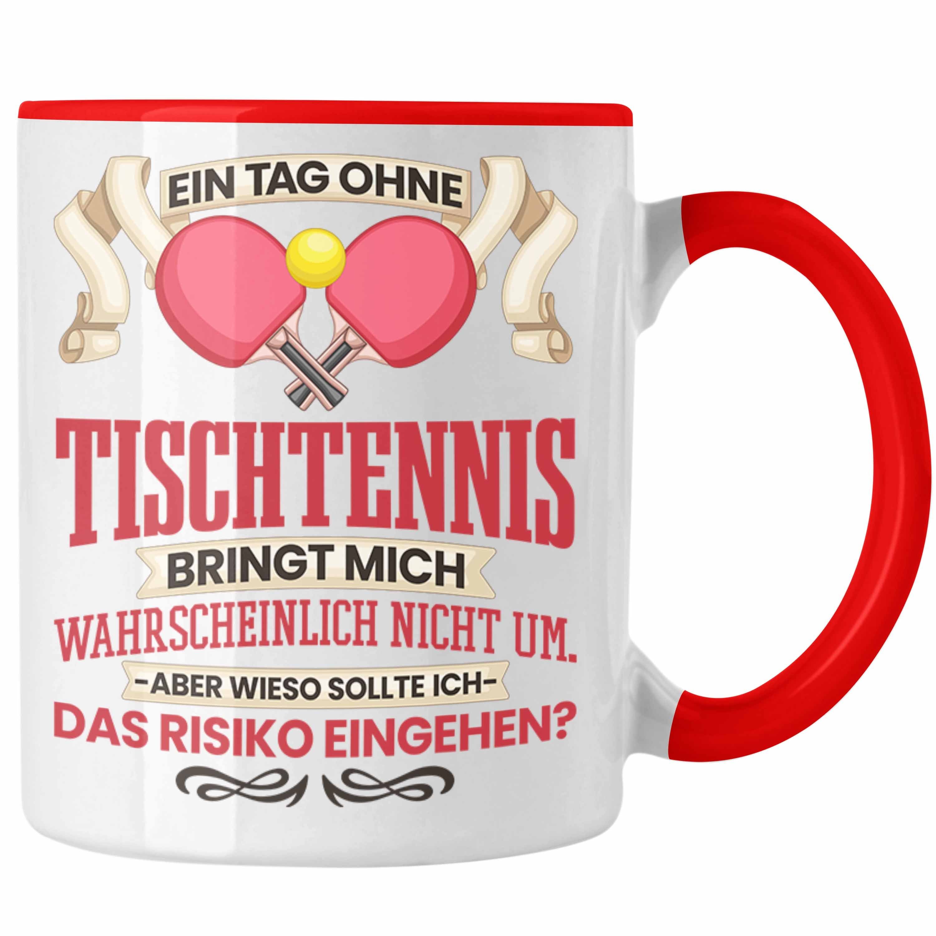 Trendation Tasse Trendation - Tischtennis Tasse Geschenk für Tischtennisspieler Lustige Rot