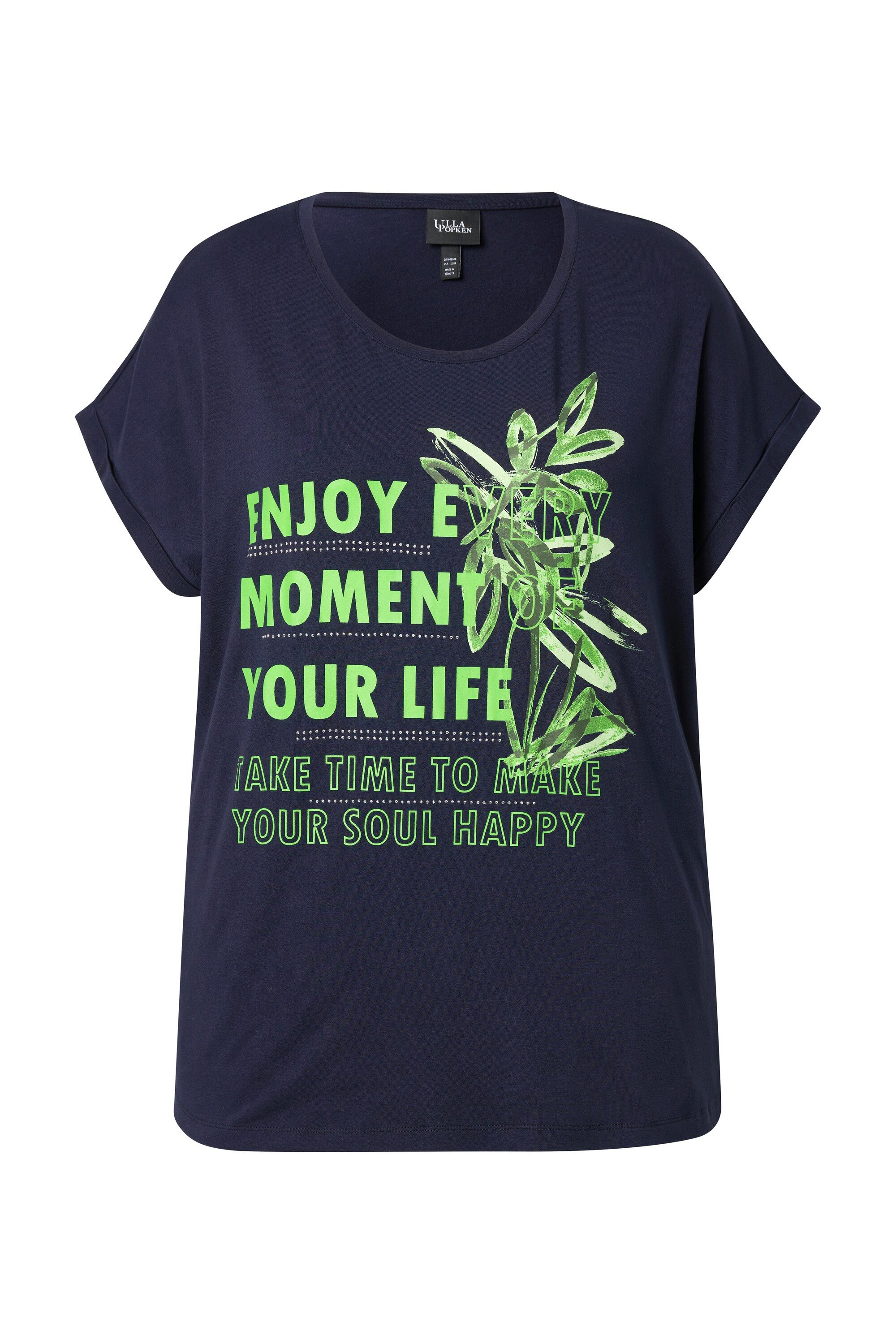 Ulla Popken T-Shirt T-Shirt bedruckt Oversized Rundhals Halbarm günstig online kaufen