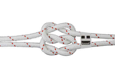 Hummelt® Schot Seil (Polyesterseil 8mm weiß mit Kennung, mit Kern / Seele versch. Längen (25m), und Farben weiß mit rot, grün, gelb, schwarz oder blau