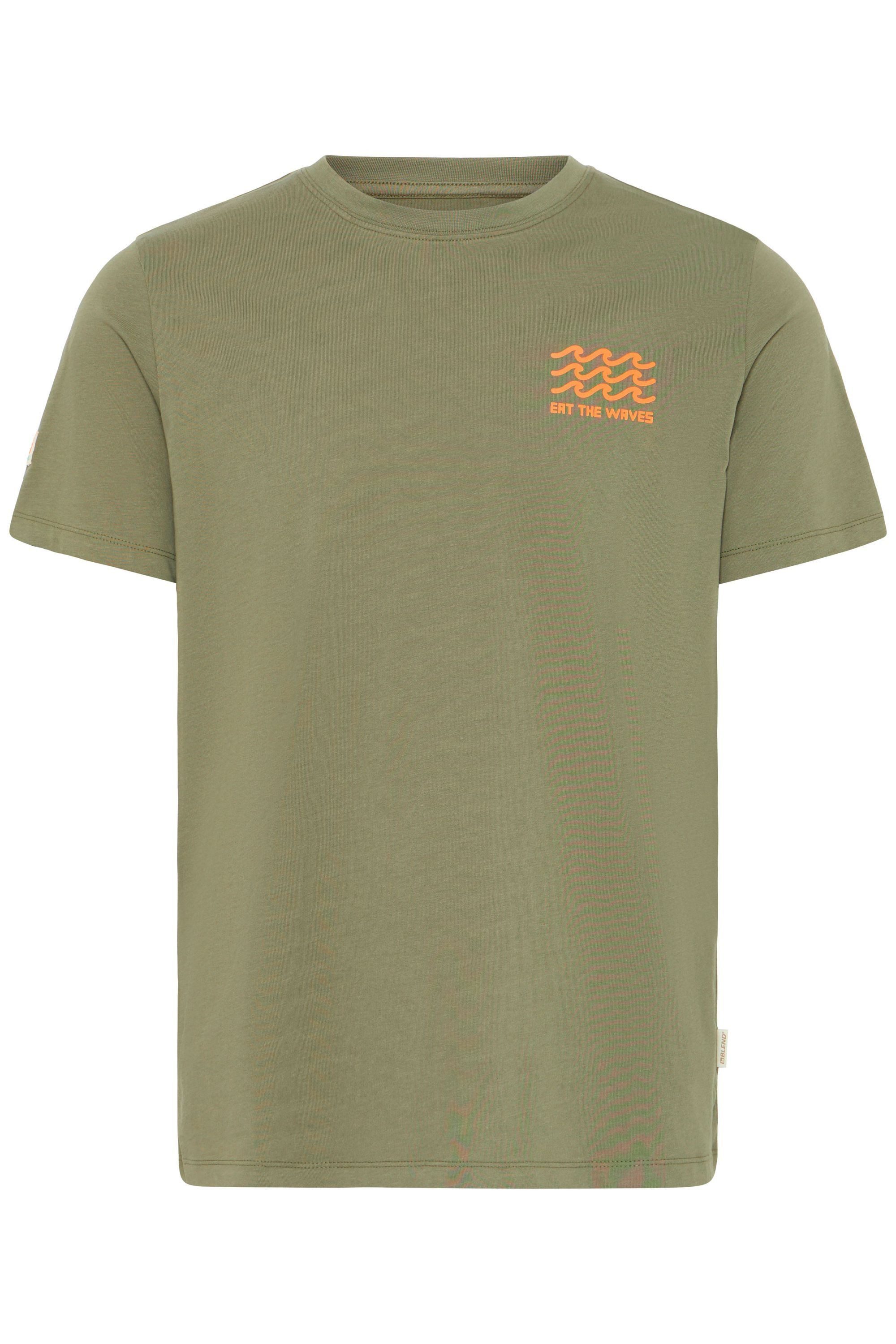 Blend Rundhalsshirt BHSun Island (1-tlg) Modernes T-Shirt mit Backprint