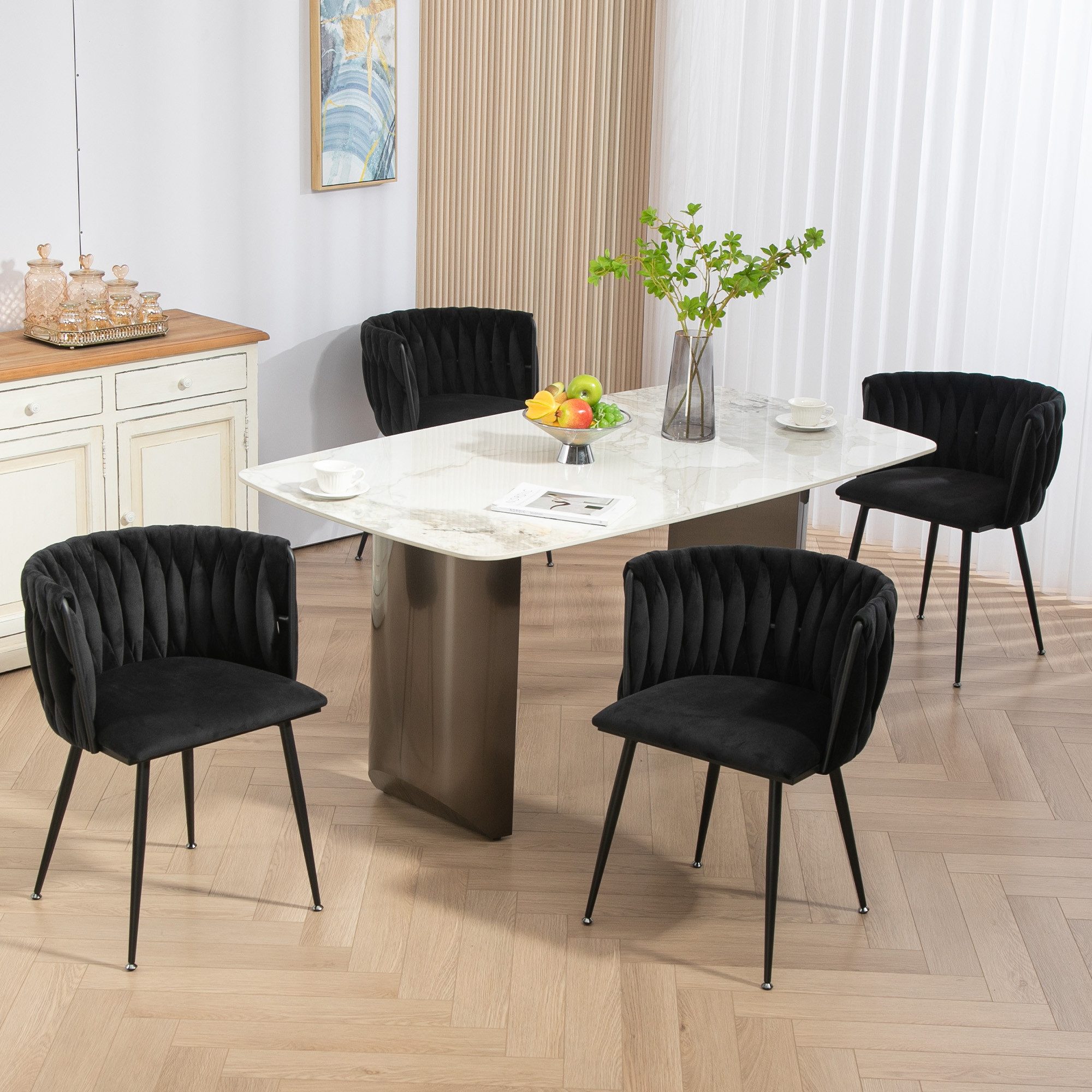 LVHOM Esszimmerstuhl Set mit runden Rückenlehne, günstig online kaufen