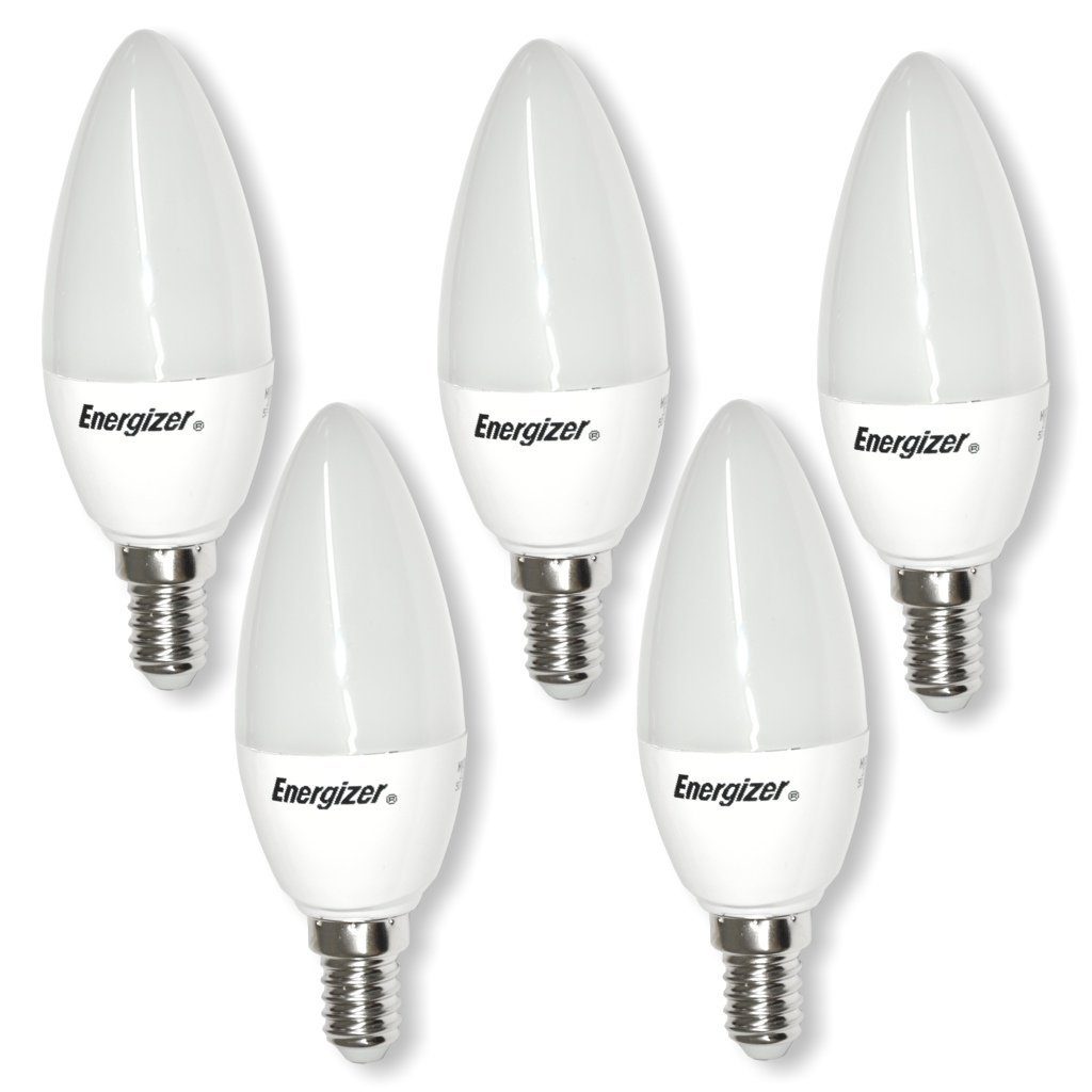 Energizer LED-Leuchtmittel 5 Stück Kerze 5,2W, E14, 6500K (Tageslichtweiß)