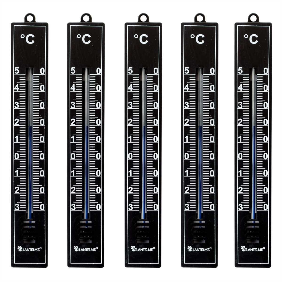 Lantelme Комнатный термометр 5 Stück Set Analog Термометр für Innen Außen Garten Außenthermometer, 5-tlg., Farbwahl, Temperatur -30 bis 50 Grad Celsius