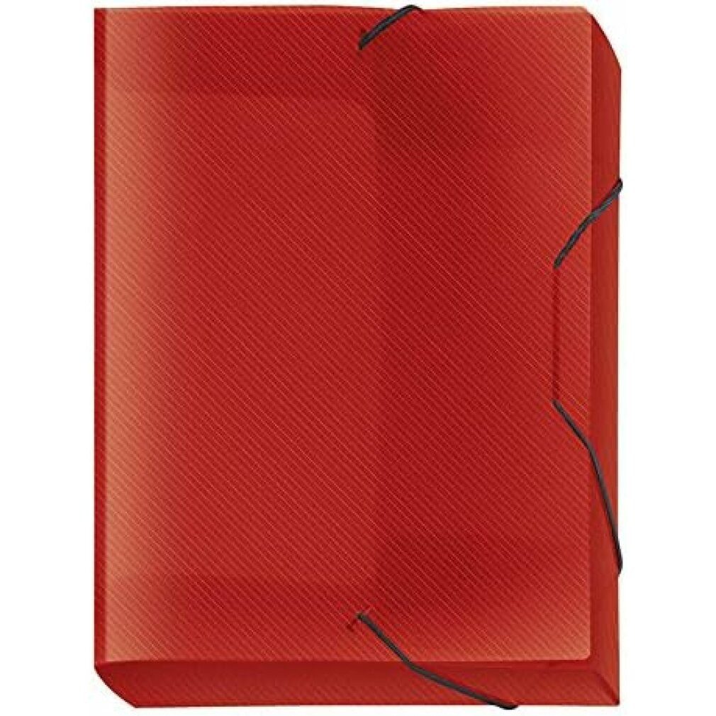 Fächermappe Heftbox Crystal 3,0 cm transparent rot