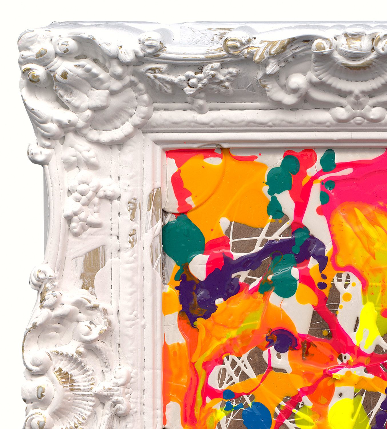 ArtUniverse Gemälde Leinwandbild Barock en vogue bunt 38x43 cm, Abstrakt