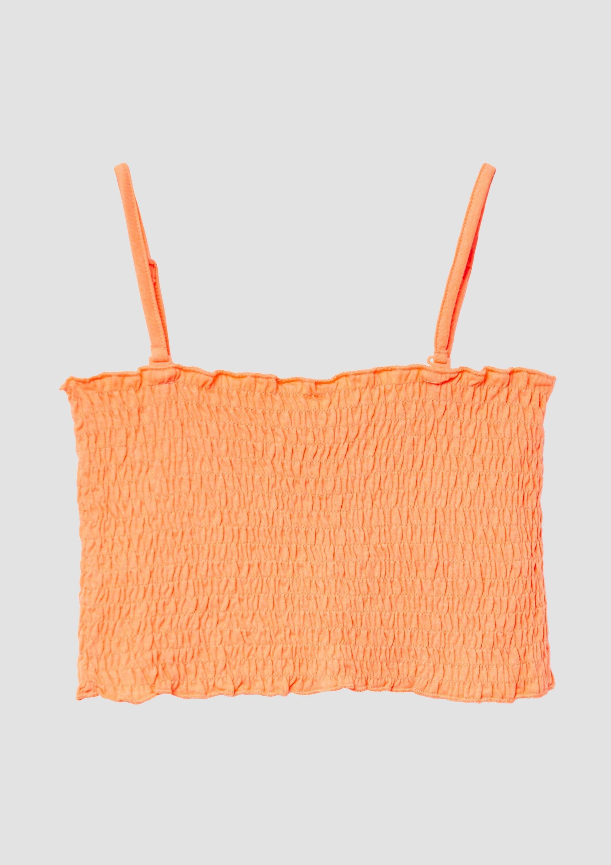 s.Oliver Muskelshirt T-Shirt Gesmoktes Crop-Top mit abnehmbaren Spaghettiträgern
