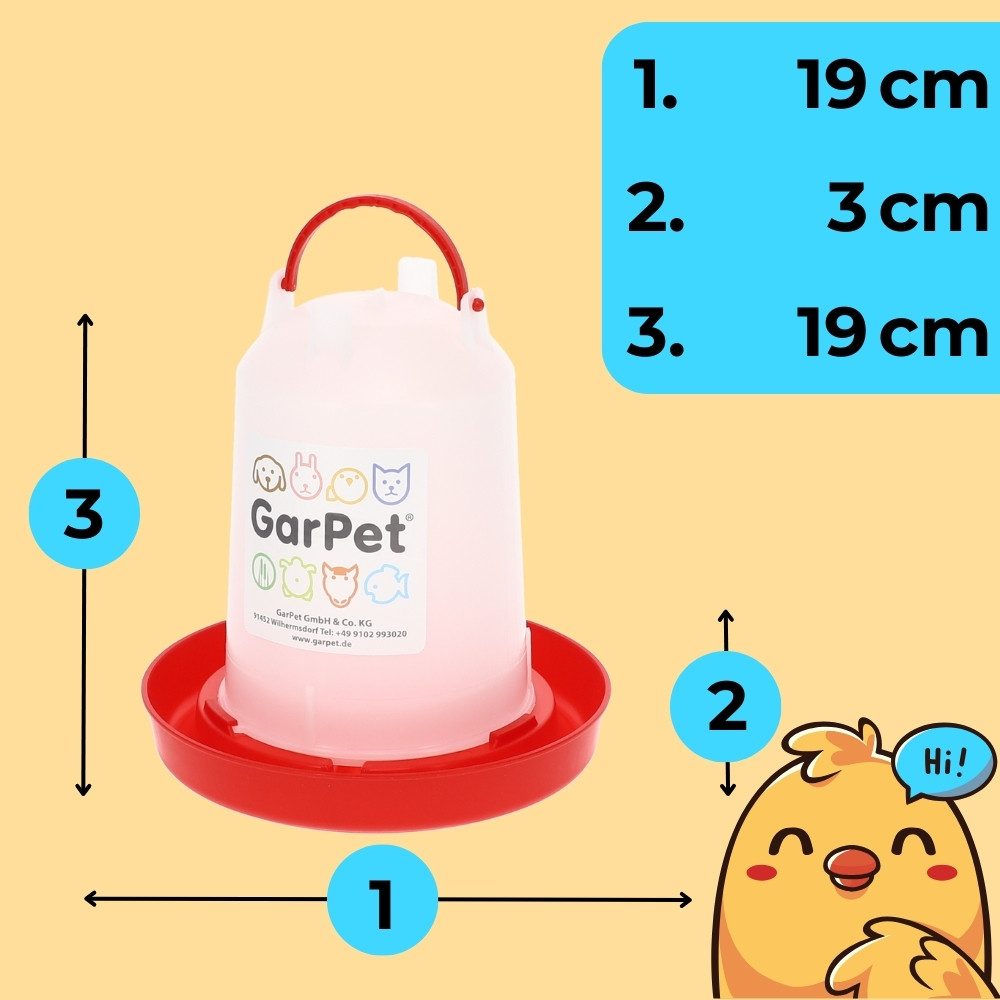 GarPet Wasserspender 2x Hühnertränke 1,5L Geflügeltränke günstig online kaufen