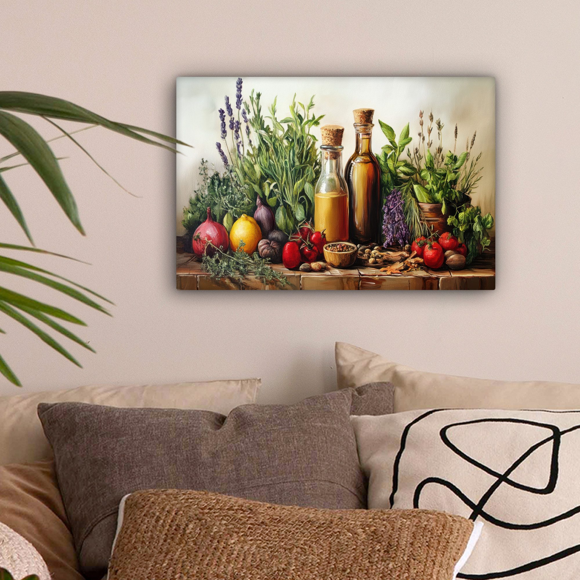 OneMillionCanvasses® Leinwandbild Stilleben - Kräuter - Gewürze - Früchte - günstig online kaufen