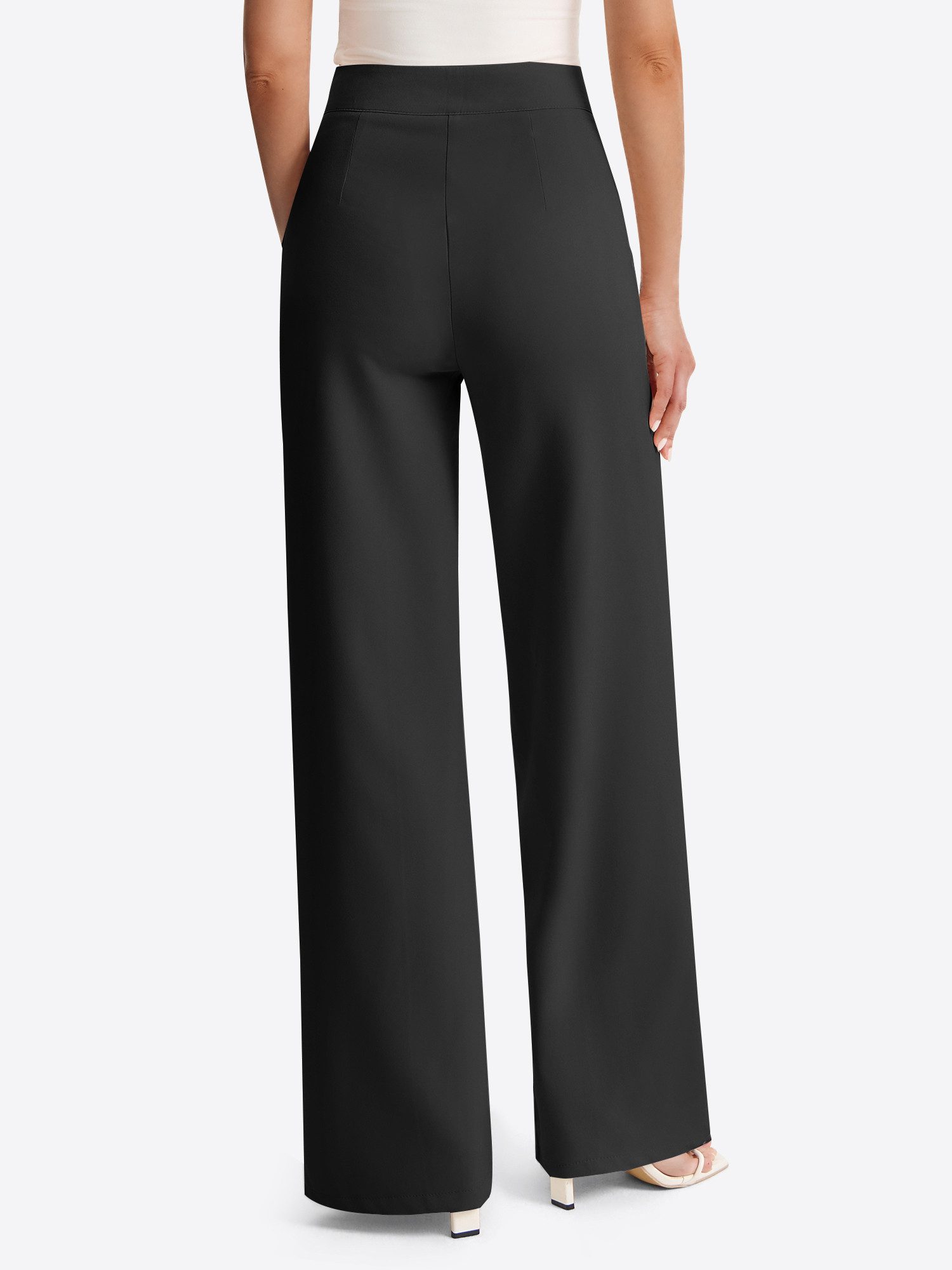 Imily Bela Palazzohose Damen Palazzohose mit Knopfverzierungen und hoher Taille (Packung, 1-tlg., 1per-Pack) mit Knöpfen