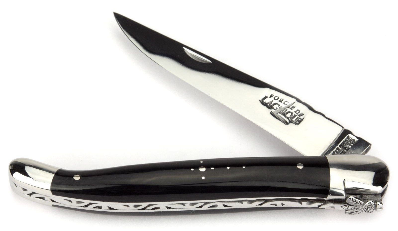 Forge de Laguiole Карманные ножи 1212 F IN BN BRI, "Collection" - Griff 12cm Büffelhorn - Feder verziert - Stahl glänzend