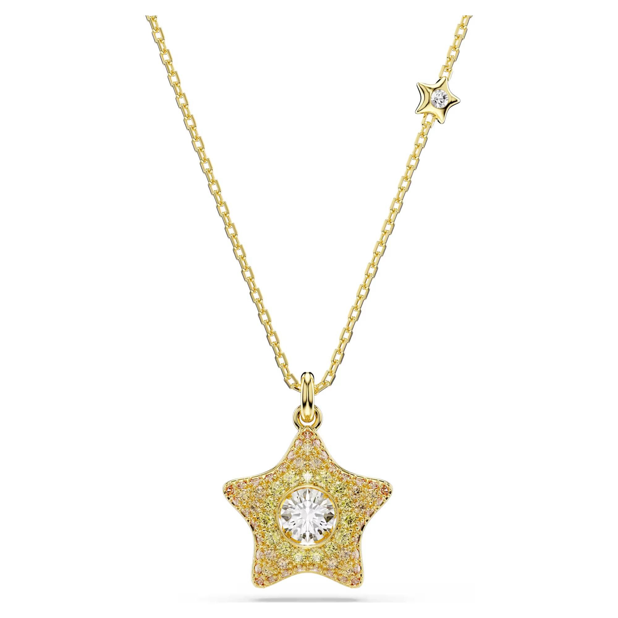 Swarovski Kristallanhänger Swarovski Halskette Sublima Stern 5755280 Rundschliff, Gold plattiert (1-tlg)