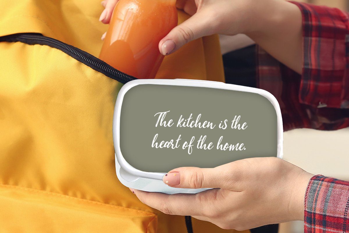 MuchoWow Lunchbox Sprichwörter Die Zitate, des Brotdose, für Kinder (2-tlg), ist Kunststoff, weiß und Küche Erwachsene, Hauses - Herz Brotbox das Jungs und - Mädchen für