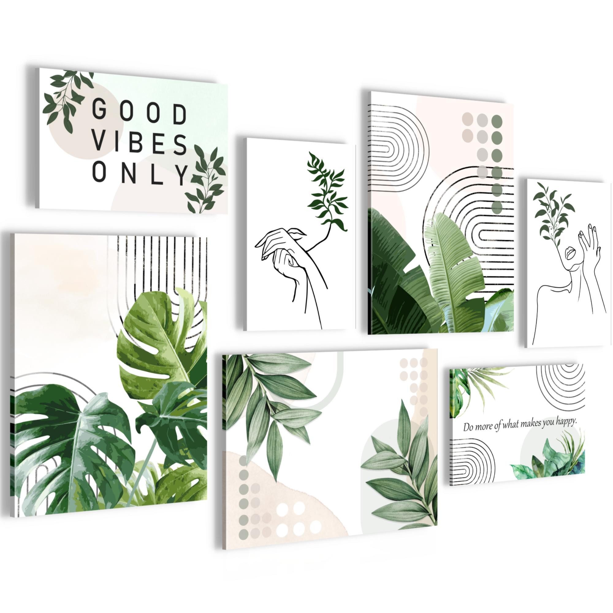 Novart Wandbild Wandbilder Wohnzimmer Boho Natur AUFHÄNGFERTIG 100x70 cm, B günstig online kaufen