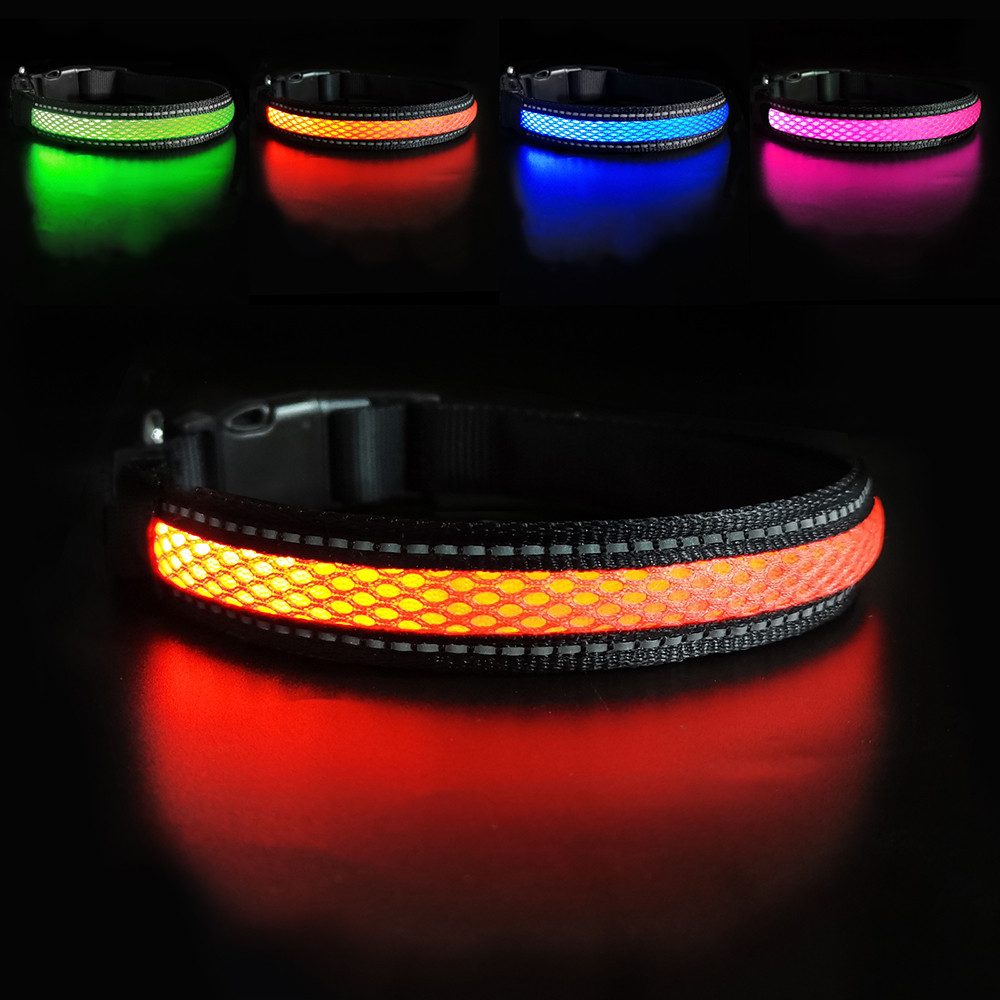 Illes-Laedchen Для собак-Halsband LED Для собакhalsband Blinklicht wasserdicht wiederaufladbar USB