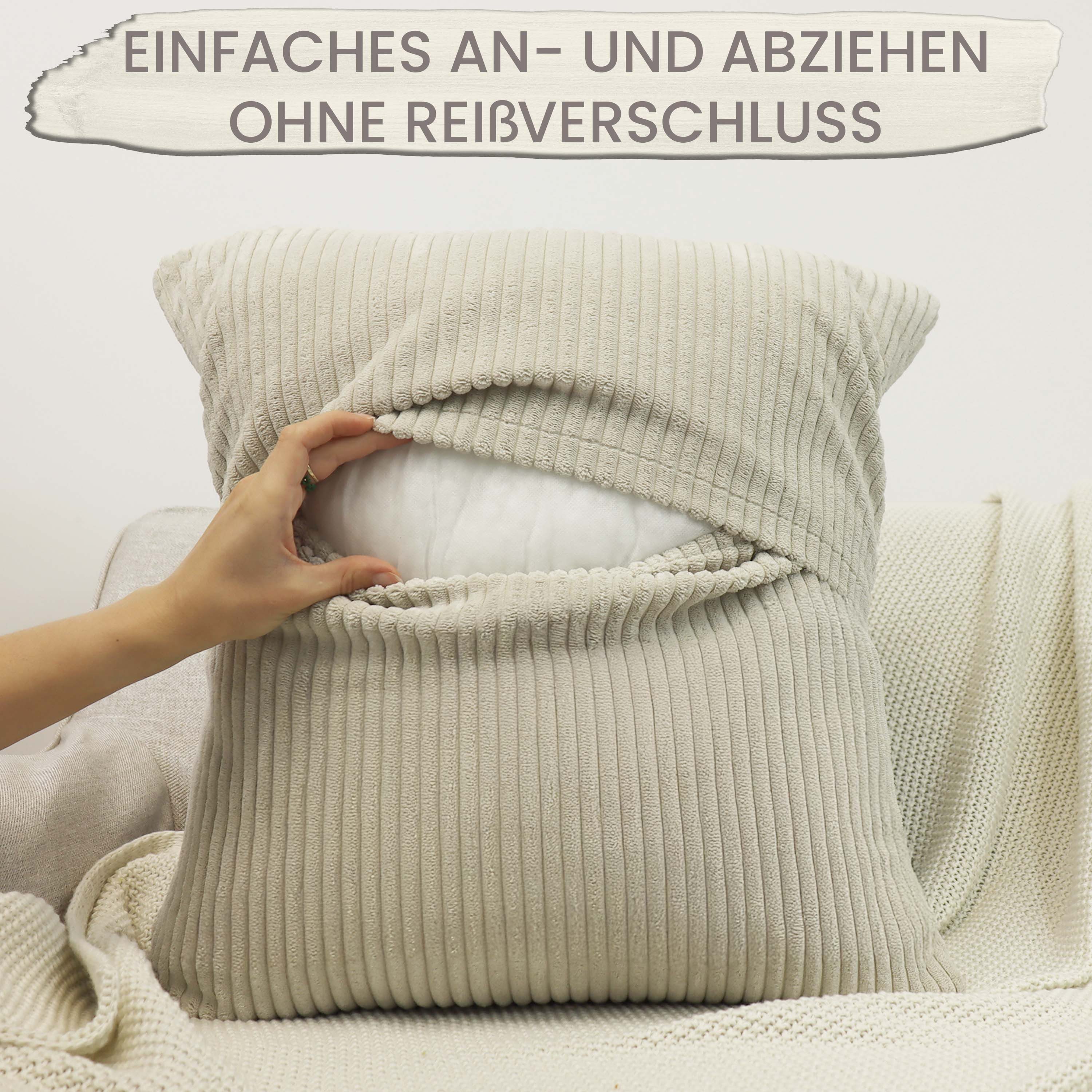 Amilian Dekokissen Sofakissen Couchkissen 2er Set - mit Füllung und Kissenbezug, weich, Hotelverschluss, formstabil