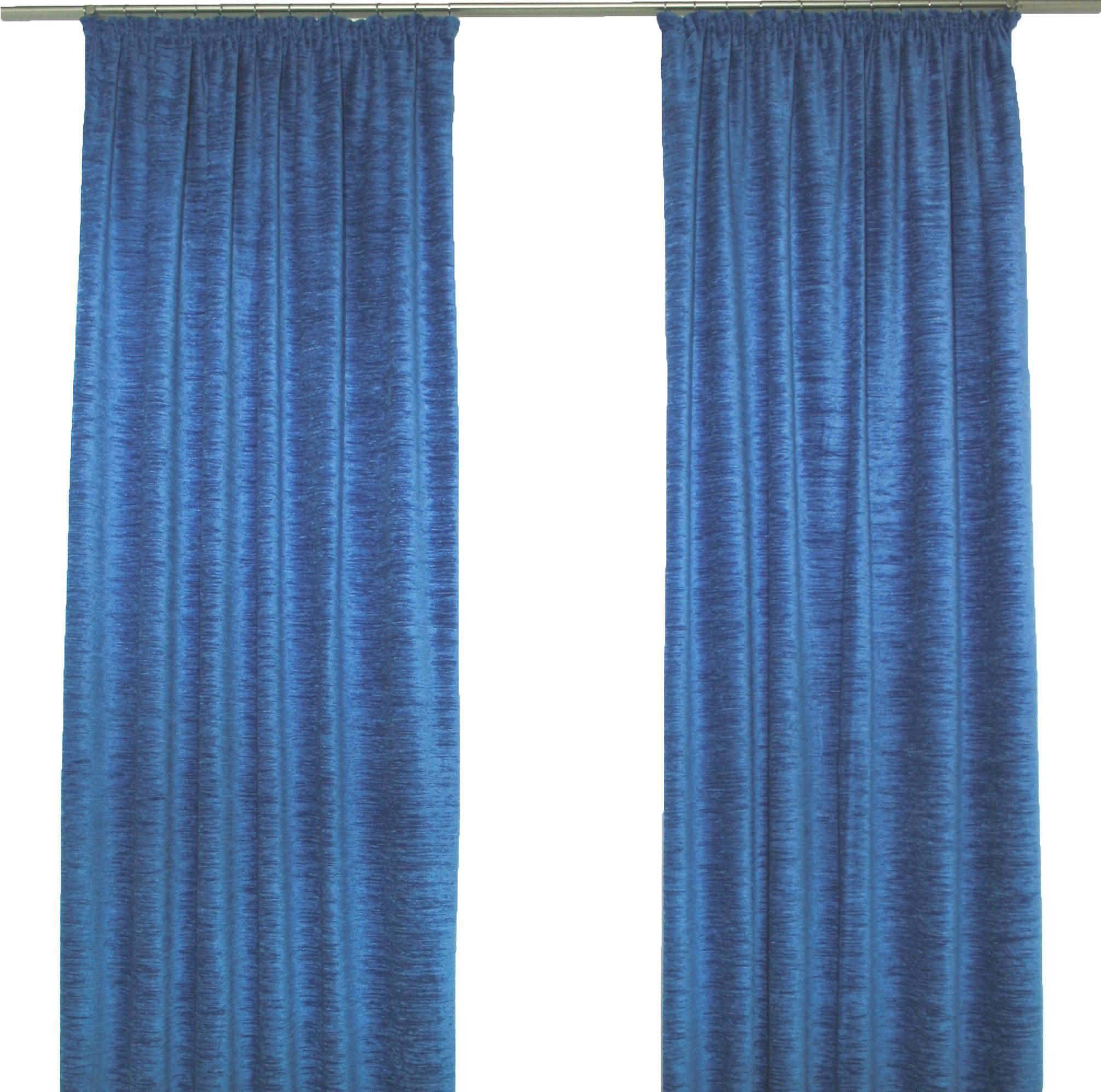 Vorhang B-Holmsund, Wirth, Kräuselband (1 St), blickdicht, Chenille royalblau