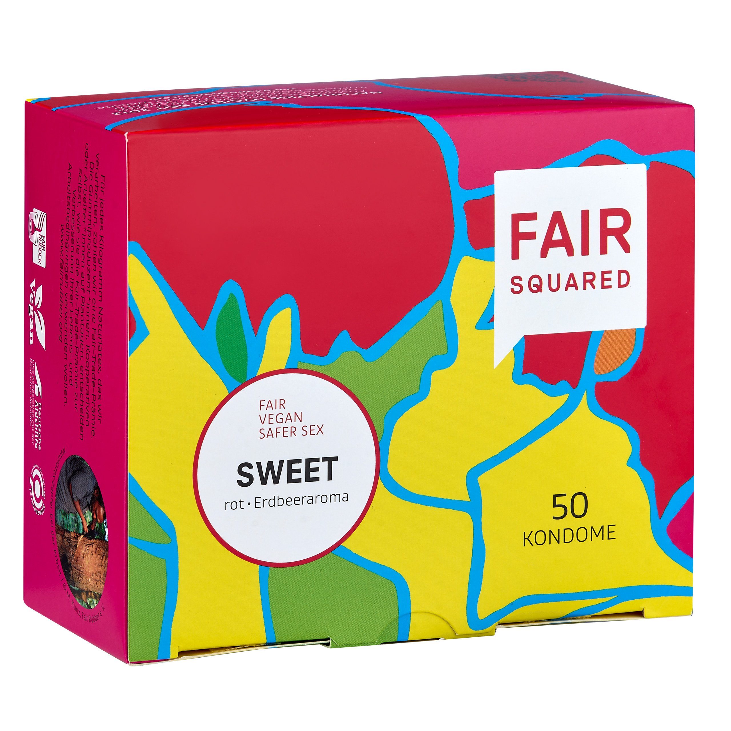 Kondome Erdbeergeschmack FAIR SWEET Fair Kondome Squared SQUARED