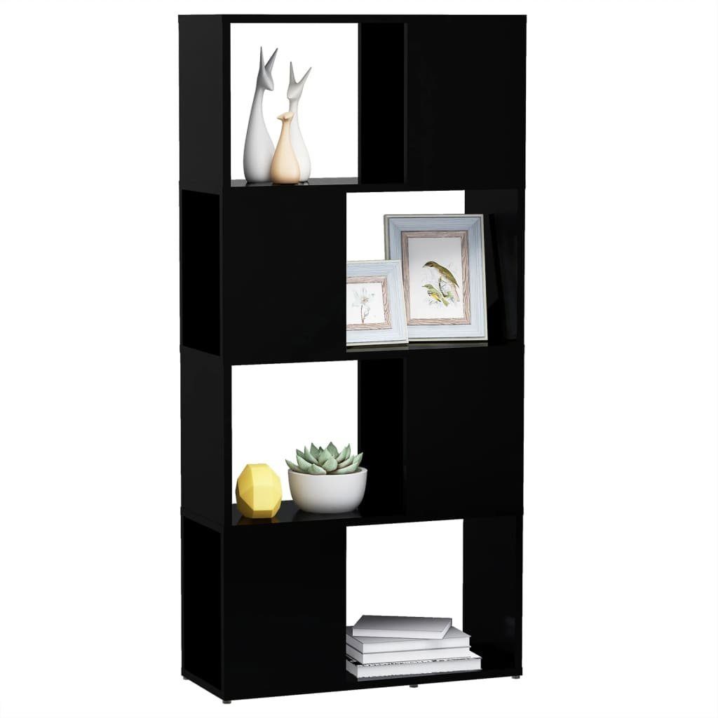 Schwarz 60x24x124,5 Holzwerkstoff furnicato Raumteiler cm Bücherregal