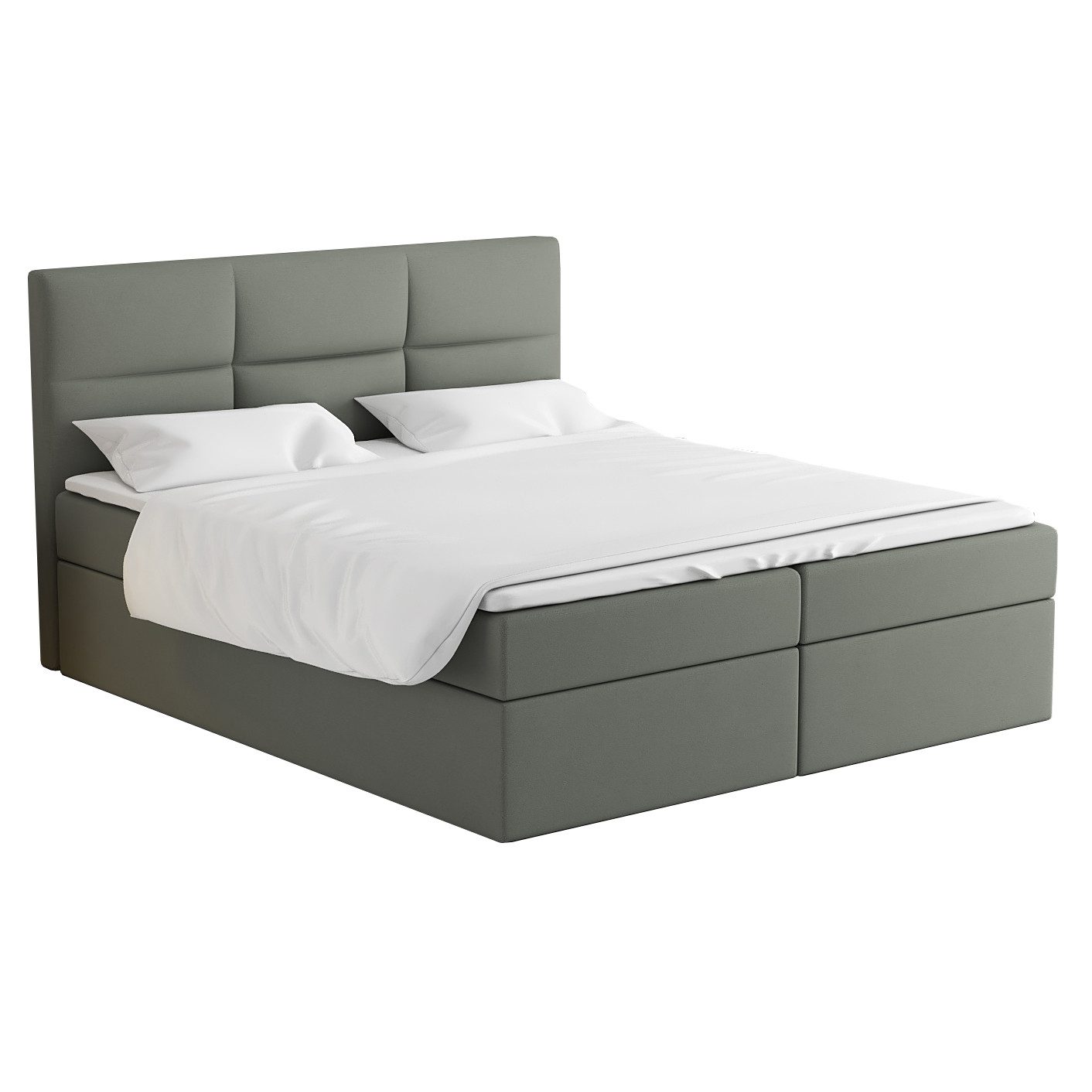 A&J MöbelLand GmbH Boxspringbett GRIM mit Bettkasten, Topper und gepolstertem Kopfteil. (Boxspringbett mit Bettkasten und gepolstertem Kopfteil. Inclusive Topper!, TOP ANGEBOT), Länge 208cm Höhe 106 cm